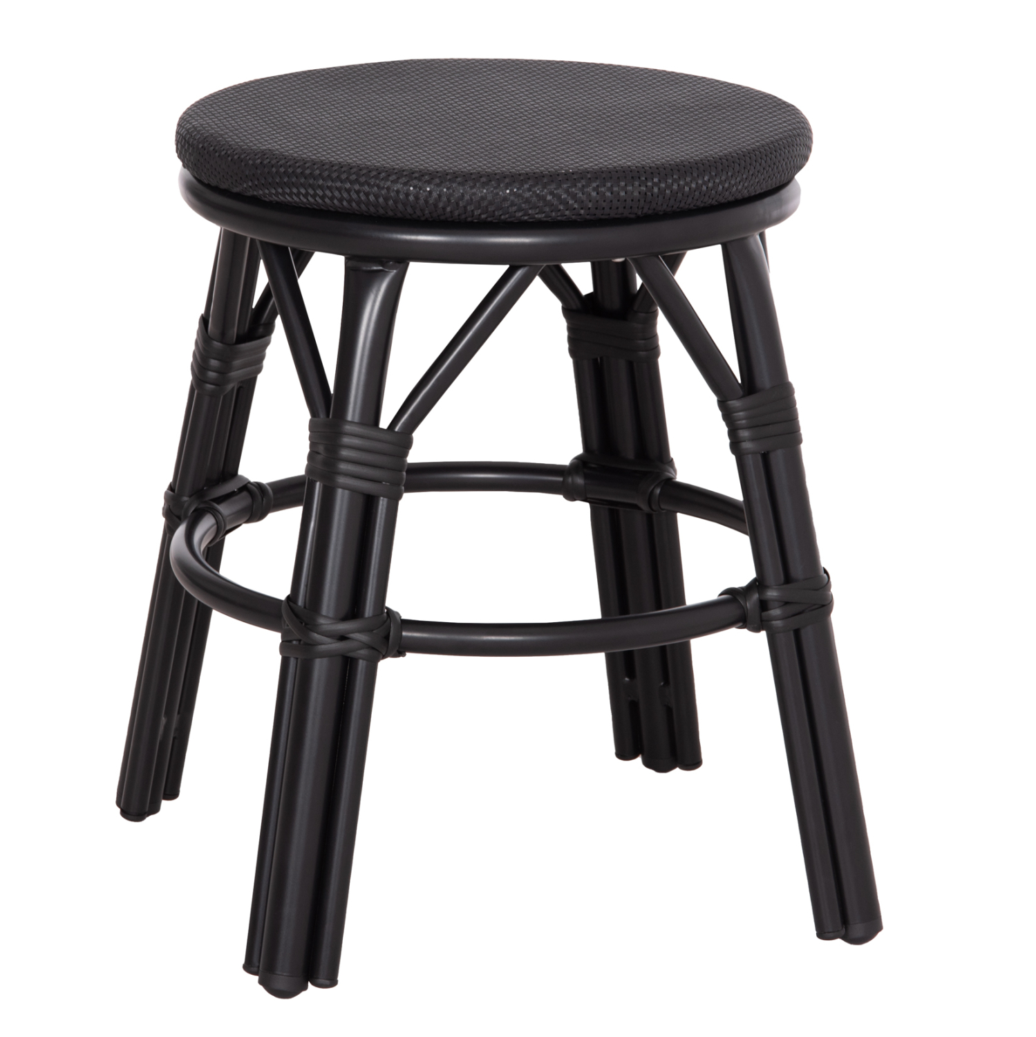 ΣΚΑΜΠΟ ΑΛΟΥΜΙΝΙΟΥ CHINO HM6285.02 BAMBOO LOOK &amp; TEXTILENE ΣΕ ΜΑΥΡΟ Φ36x46Υεκ. 1