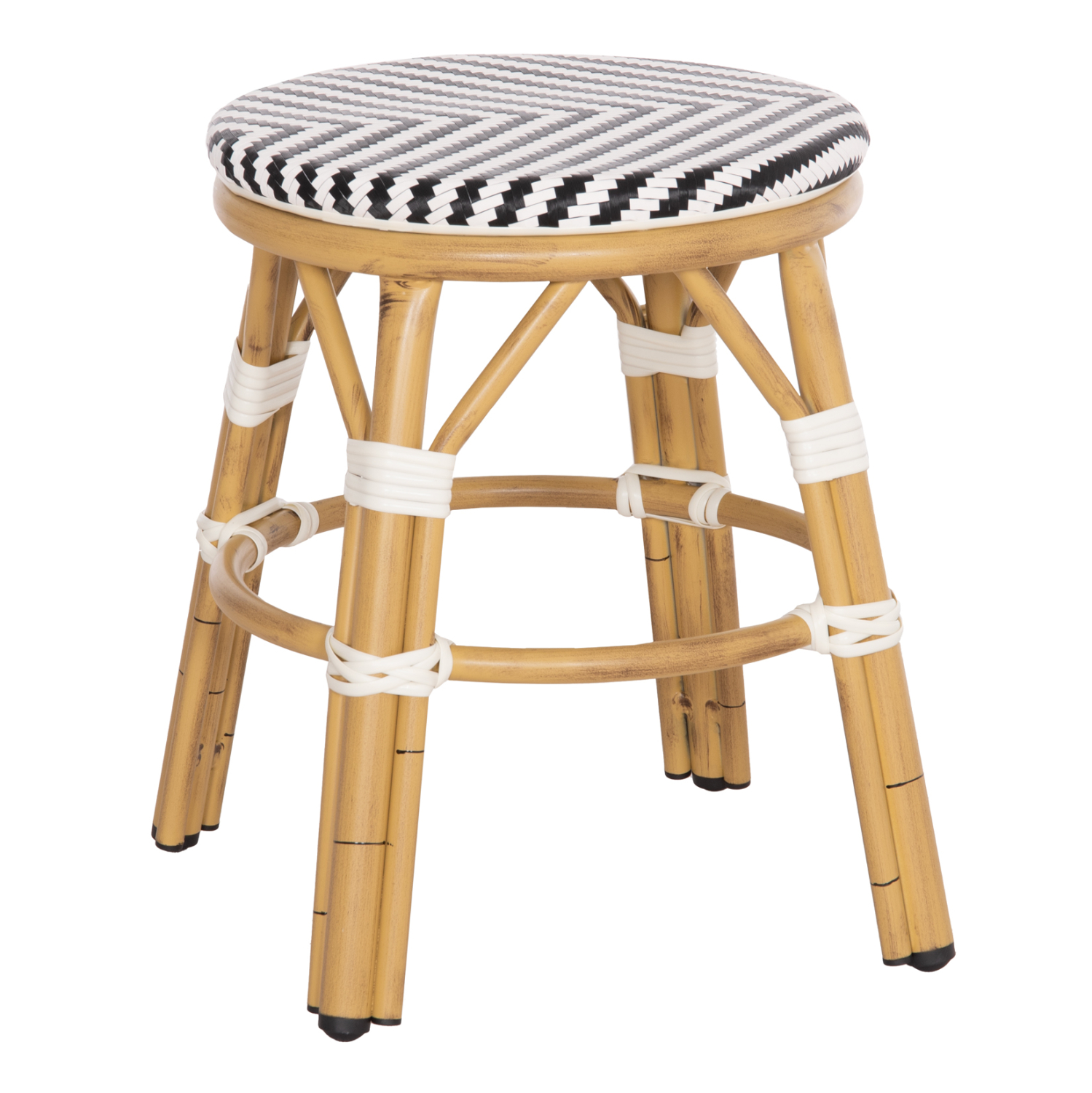 ΣΚΑΜΠΟ ΑΛΟΥΜΙΝΙΟΥ CHINO HM6285.03 BAMBOO LOOK-TEXTILENE ΛΕΥΚΟ-ΜΑΥΡΟ Φ36x46Υεκ. 1