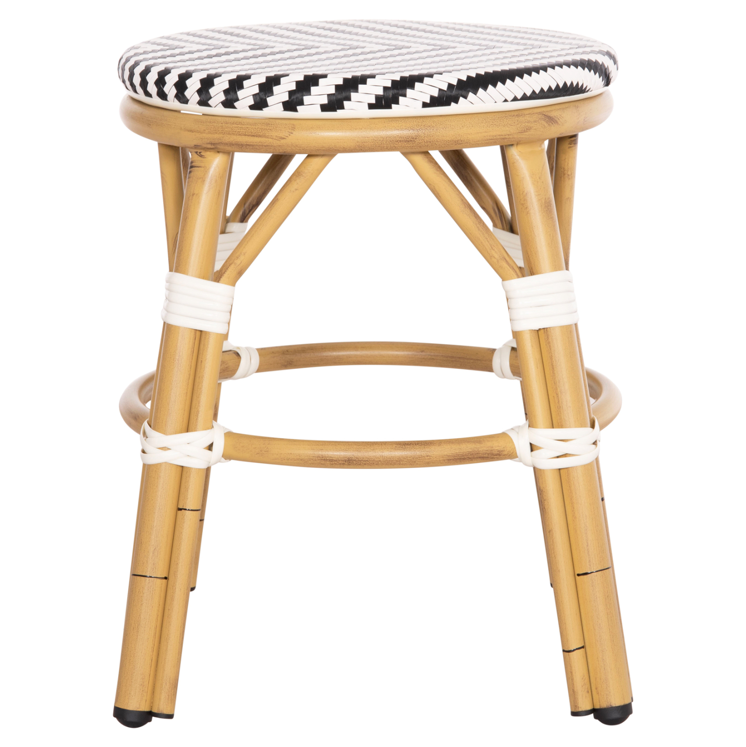 ΣΚΑΜΠΟ ΑΛΟΥΜΙΝΙΟΥ CHINO HM6285.03 BAMBOO LOOK-TEXTILENE ΛΕΥΚΟ-ΜΑΥΡΟ Φ36x46Υεκ. 3