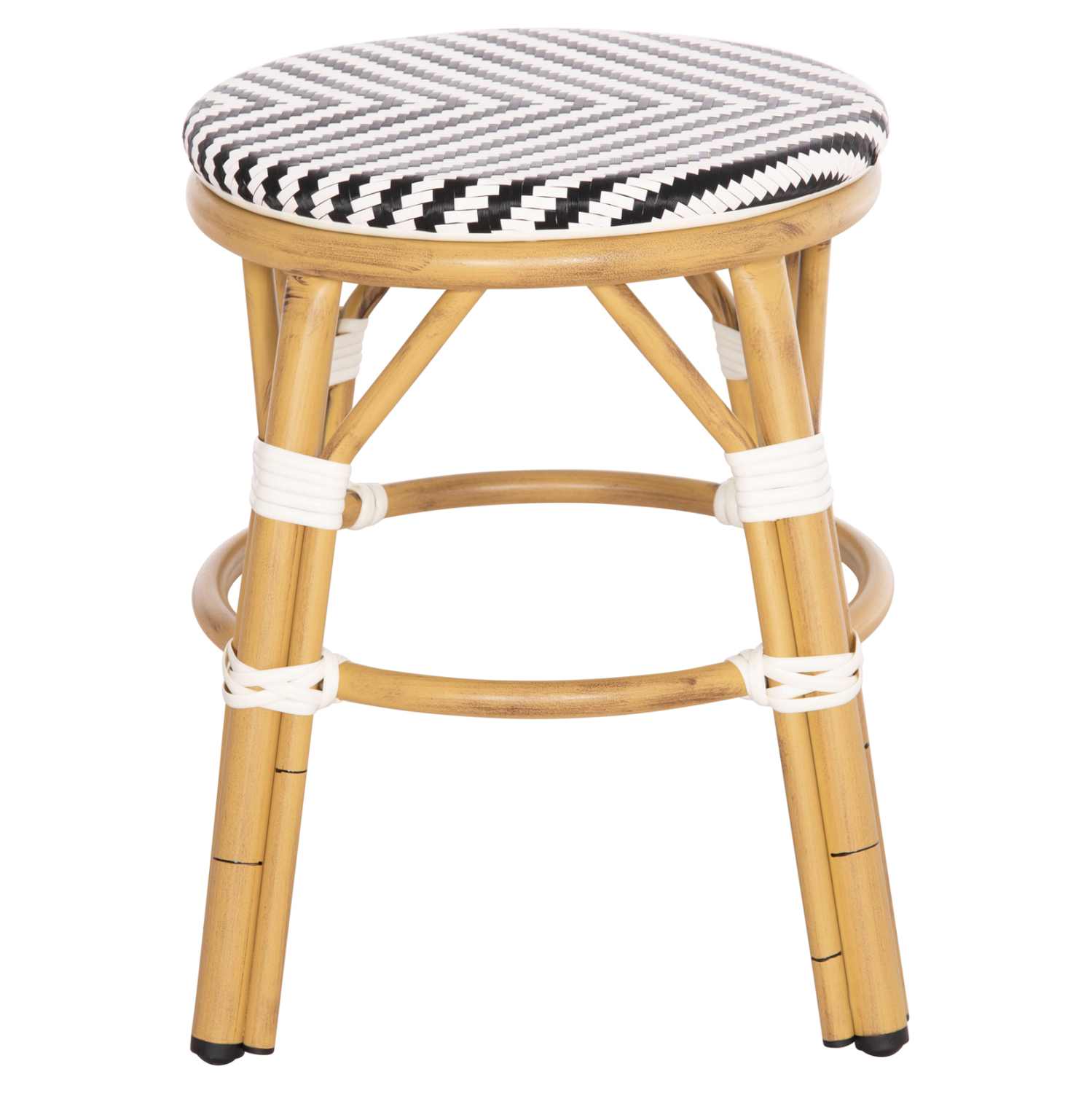 ΣΚΑΜΠΟ ΑΛΟΥΜΙΝΙΟΥ CHINO HM6285.03 BAMBOO LOOK-TEXTILENE ΛΕΥΚΟ-ΜΑΥΡΟ Φ36x46Υεκ. 4