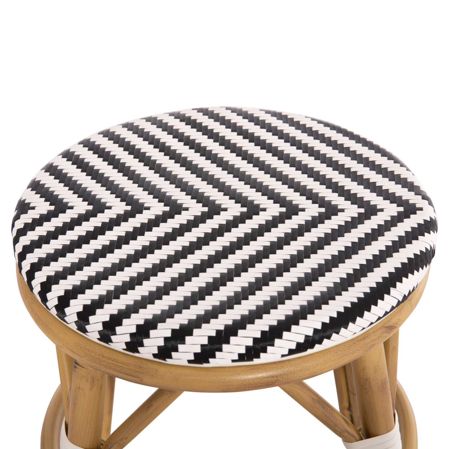 ΣΚΑΜΠΟ ΑΛΟΥΜΙΝΙΟΥ CHINO HM6285.03 BAMBOO LOOK-TEXTILENE ΛΕΥΚΟ-ΜΑΥΡΟ Φ36x46Υεκ. 5