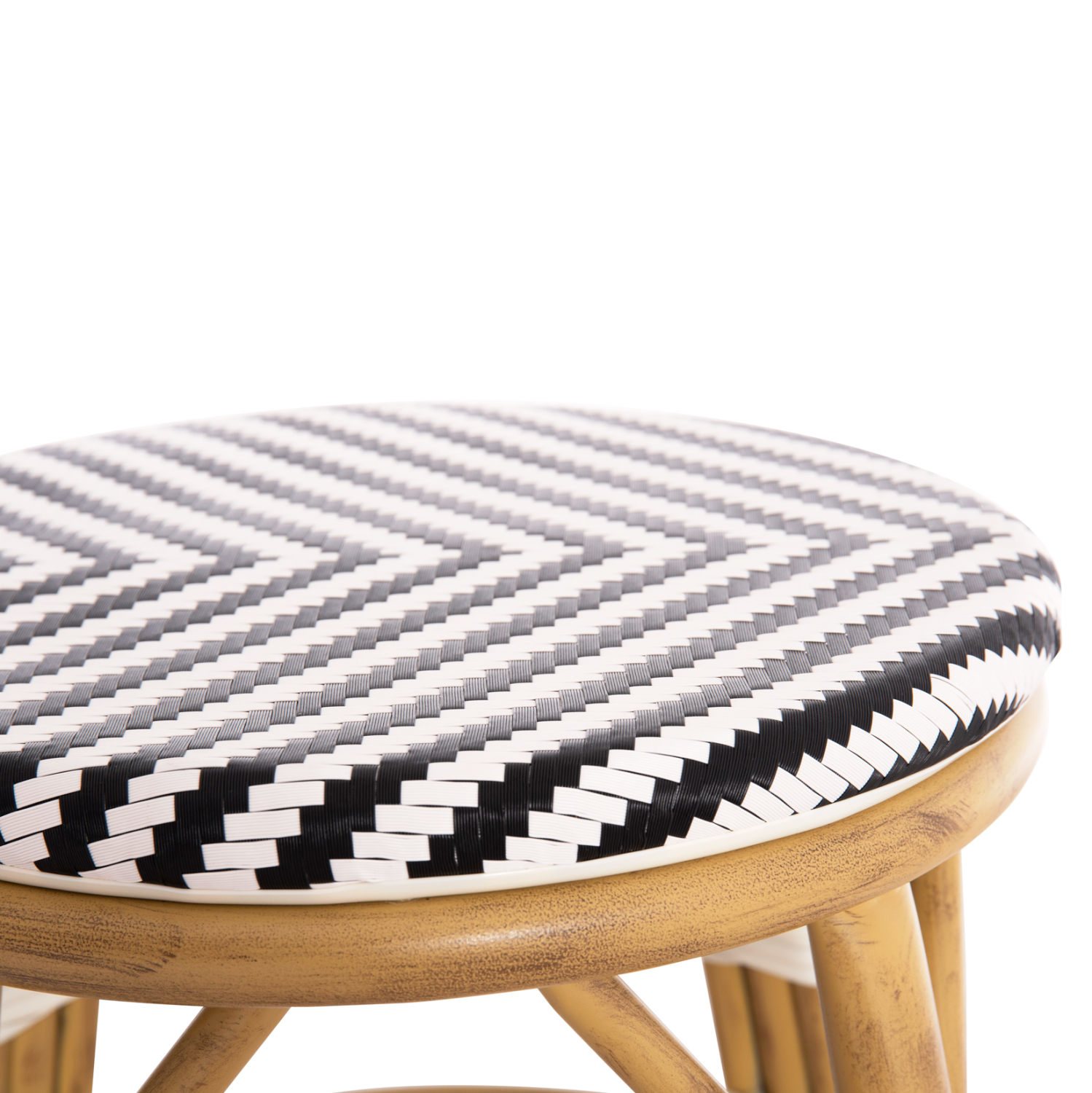 ΣΚΑΜΠΟ ΑΛΟΥΜΙΝΙΟΥ CHINO HM6285.03 BAMBOO LOOK-TEXTILENE ΛΕΥΚΟ-ΜΑΥΡΟ Φ36x46Υεκ. 6