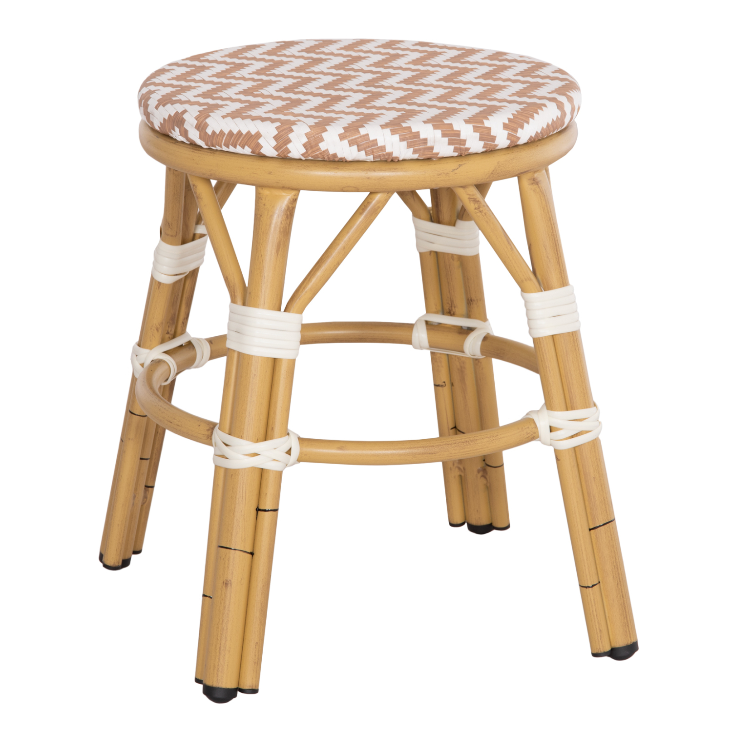 ΣΚΑΜΠΟ ΑΛΟΥΜΙΝΙΟΥ CHINO HM6285.04 BAMBOO LOOK-TEXTILENE ΛΕΥΚΟ-ΚΑΦΕ Φ36x46Υεκ. 1