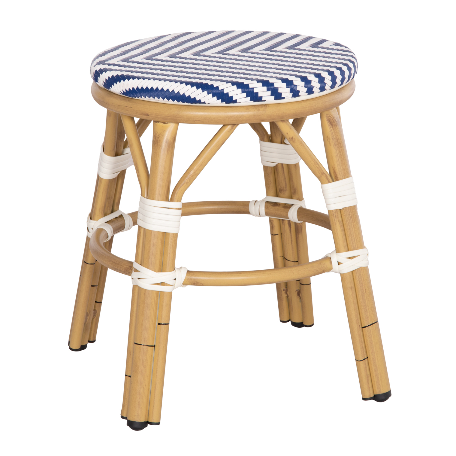 ΣΚΑΜΠΟ ΑΛΟΥΜΙΝΙΟΥ CHINO HM6285.05 BAMBOO LOOK-TEXTILENE ΛΕΥΚΟ-ΜΠΛΕ Φ36x46Υεκ. 1