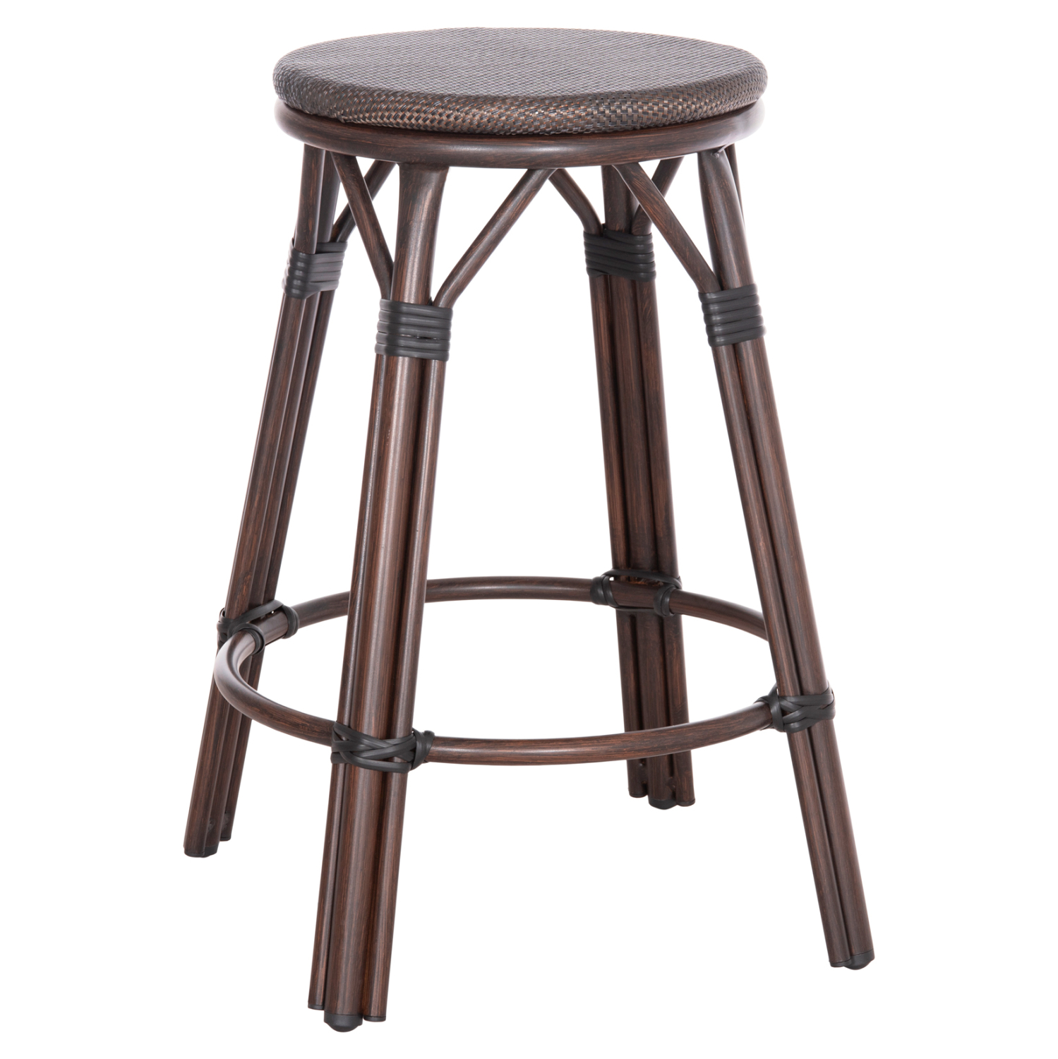 ΣΚΑΜΠΟ ΑΛΟΥΜΙΝΙΟΥ ΜΕΣ.ΥΨΟΥΣ CHINO HM6286.01 BAMBOO LOOK &amp; TEXTILENE ΚΑΦΕ 43x43x65Υεκ 1
