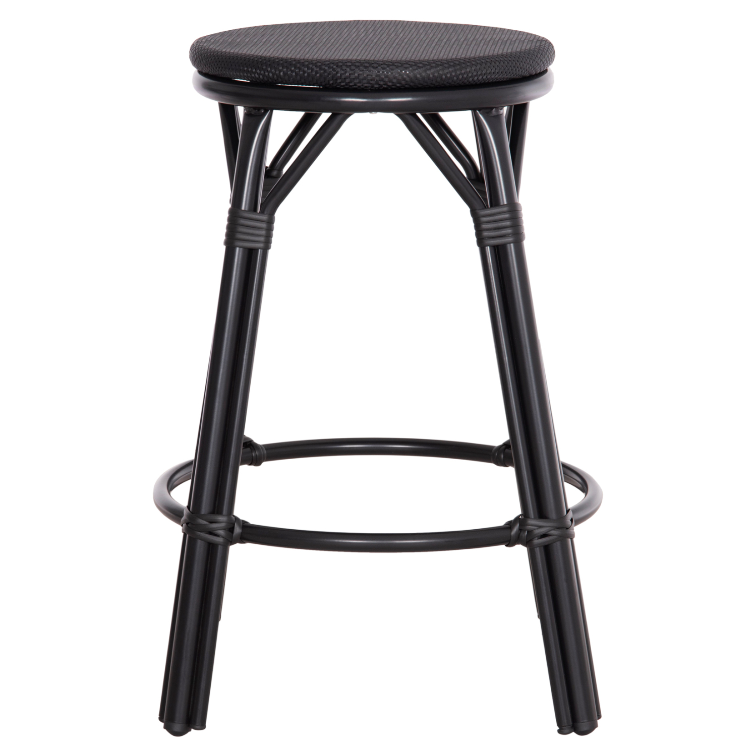ΣΚΑΜΠΟ ΜΠΑΡ ΑΛΟΥΜΙΝΙΟΥ ΜΕΣΑΙΟΥ ΥΨΟΥΣ CHINO HM6286.02 BAMBOO LOOK &amp; TEXTILENE ΜΑΥΡΟ 43x43x65Υεκ 3