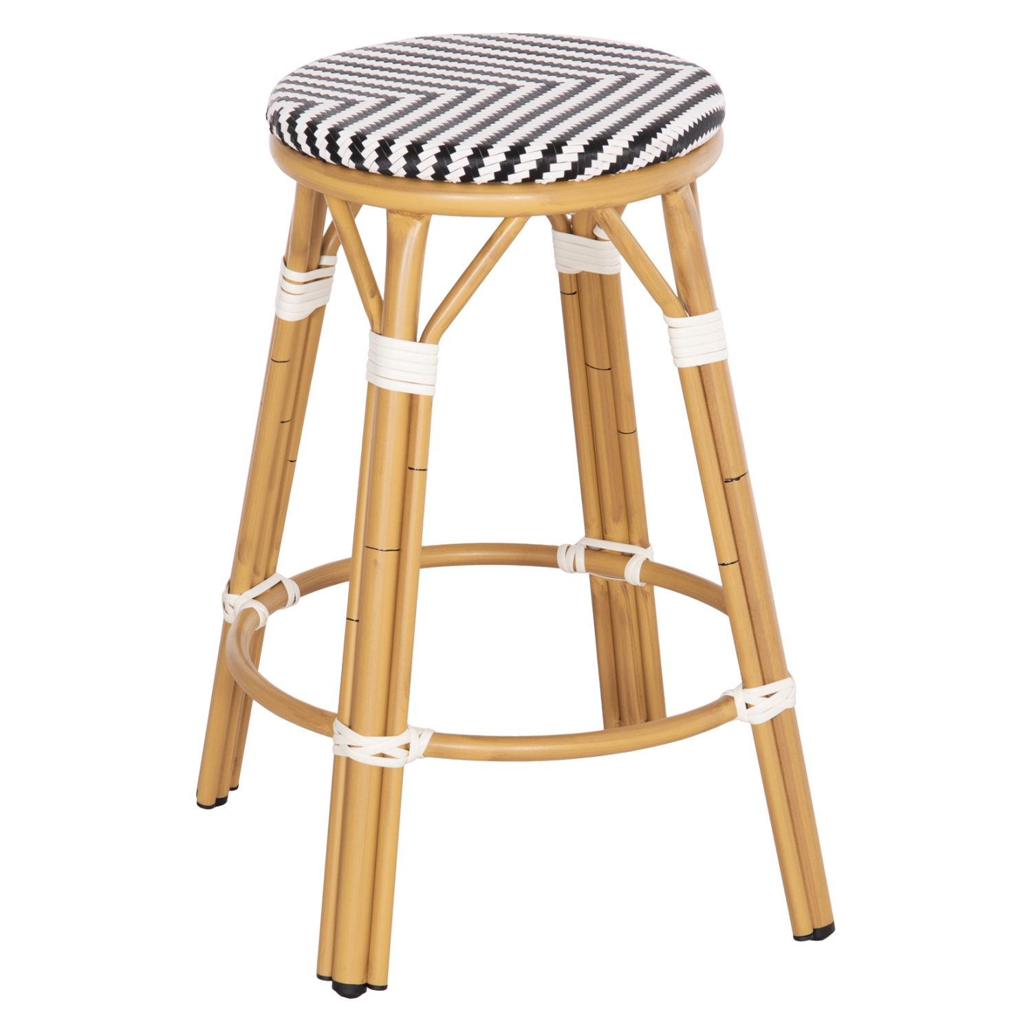 ΣΚΑΜΠΟ ΑΛΟΥΜΙΝΙΟΥ ΜΕΣ.ΥΨΟΥΣ CHINO HM6286.03 BAMBOO LOOK &amp; TEXTILENE ΜΑΥΡΟ 43x43x65Υεκ 1