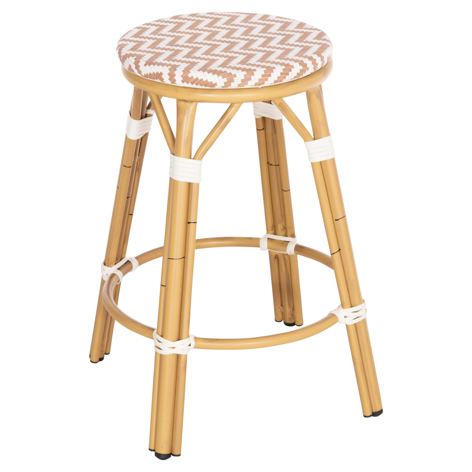 ΣΚΑΜΠΟ ΑΛΟΥΜΙΝΙΟΥ ΜΕΣ.ΥΨΟΥΣ CHINO HM6286.04 BAMBOO LOOK ΦΥΣΙΚΟ &amp; TEXTILENE 43x43x65Υεκ 1