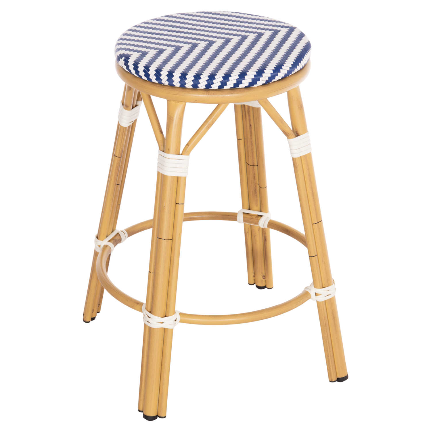 ΣΚΑΜΠΟ ΑΛΟΥΜΙΝΙΟΥ ΜΕΣ.ΥΨΟΥΣ CHINO HM6286.05 BAMBOO LOOK &amp; TEXTILENE ΜΠΛΕ 43x43x65Υεκ 1