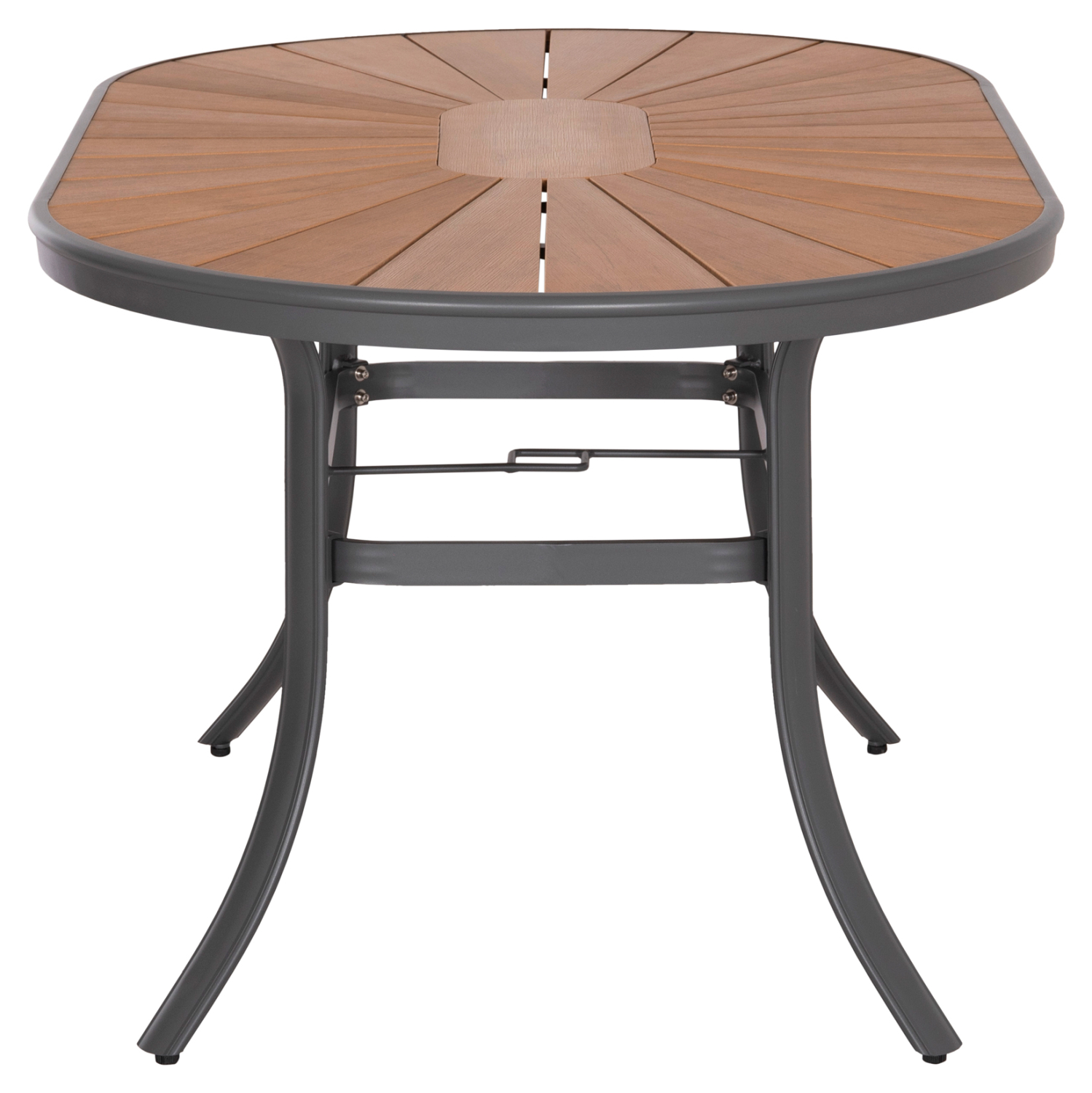 ΤΡΑΠΕΖΙ ΟΒΑΛ ΕΞ.ΧΩΡΟΥ TELAMO HM6288.01 ΑΛΟΥΜΙΝΙΟ ΑΝΘΡΑΚΙ-POLYWOOD ΦΥΣΙΚΟ 160x90x73,5Υεκ 4