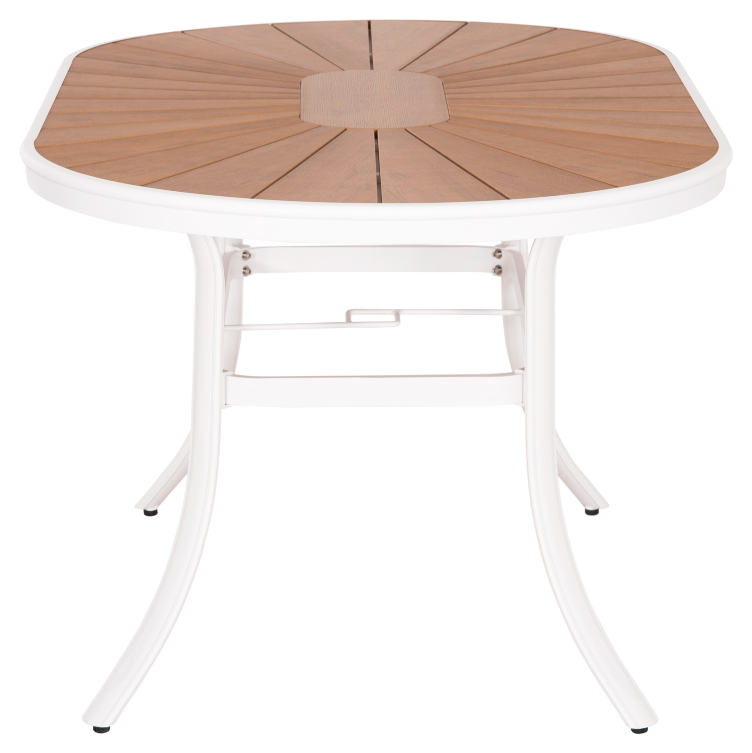 ΤΡΑΠΕΖΙ ΕΞΩΤ.ΧΩΡΟΥ TELAMO HM6288.02 ΑΛΟΥΜΙΝΙΟ ΛΕΥΚΟ &amp; POLYWOOD 160X90Χ73.5Υεκ. 4