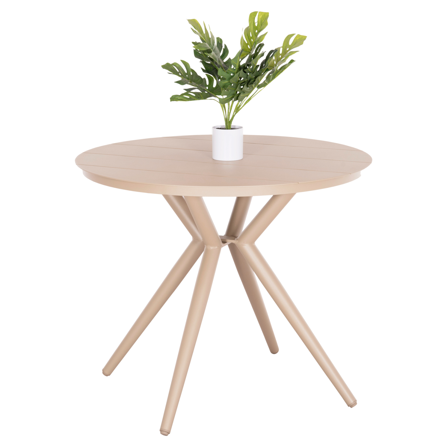 ΤΡΑΠΕΖΙ ΣΤΡΟΓΓΥΛΟ ΑΛΟΥΜΙΝΙΟΥ HIGER HM6289.04 ΚΑΠΟΥΤΣΙΝΟ Φ90x74Yεκ. 1