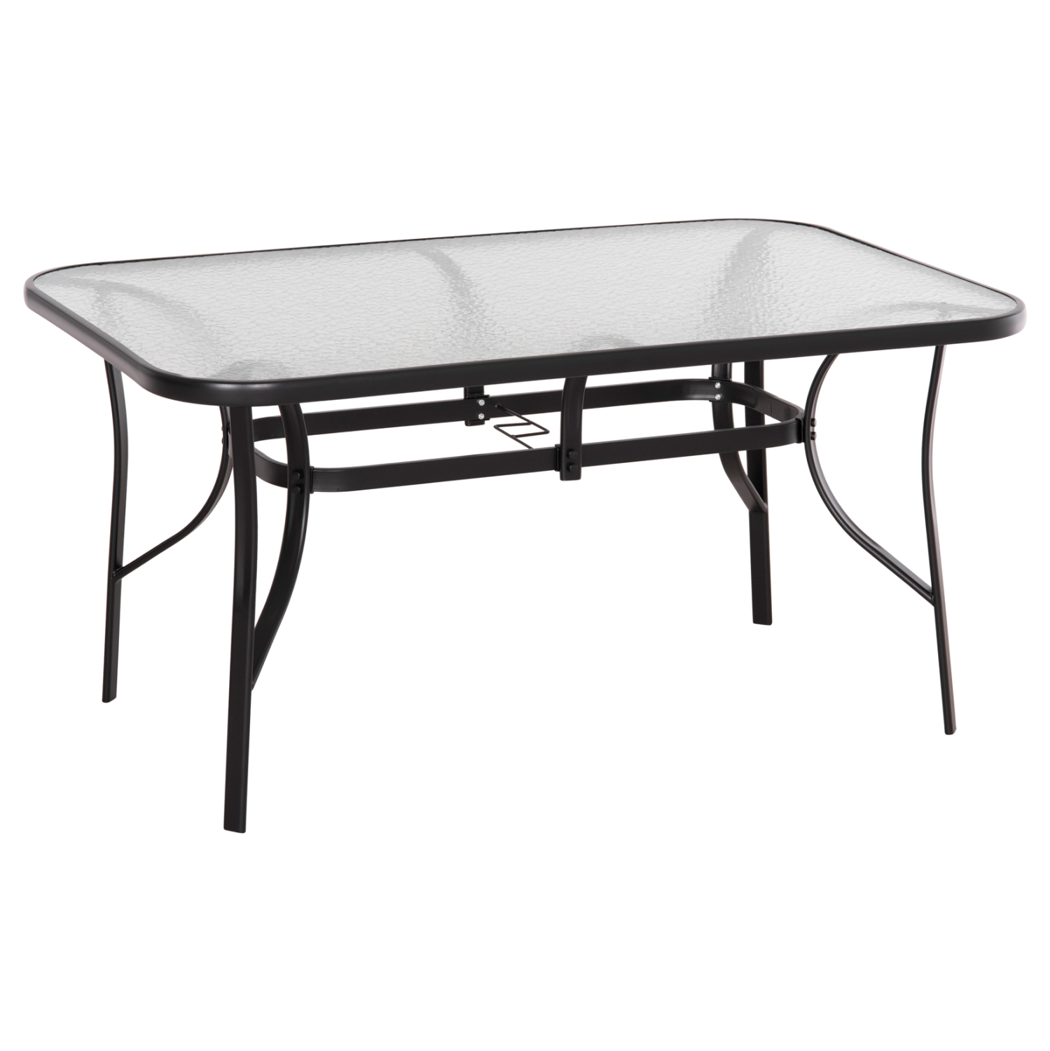 ΤΡΑΠΕΖΙ BRUNO 150X90Χ72Υεκ. ΜΕΤΑΛΛΙΚΟ ΜΑΥΡΟ ΜΕ ΓΥΑΛΙΝΗ ΕΠΙΦΑΝΕΙΑ HM5145.03 1