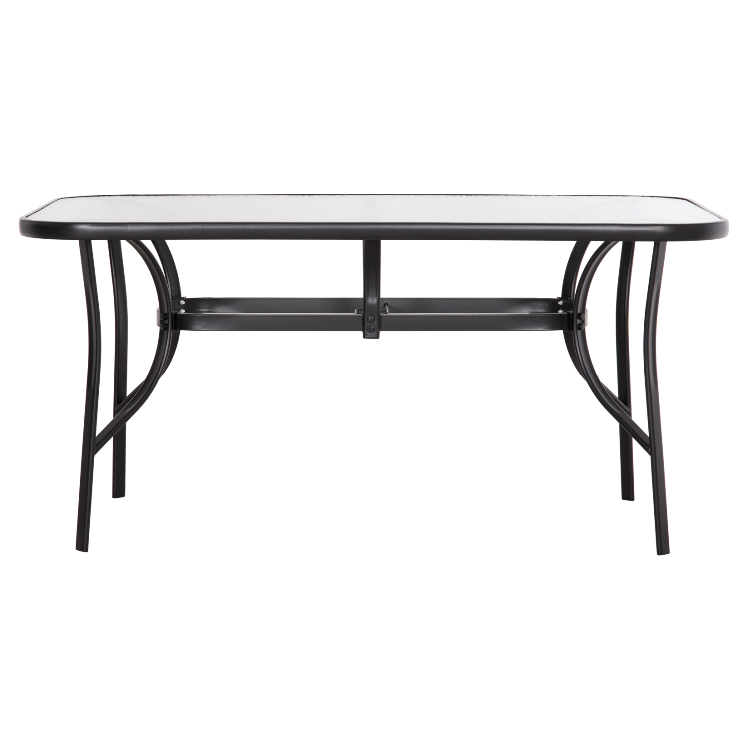 ΤΡΑΠΕΖΙ BRUNO 150X90Χ72Υεκ. ΜΕΤΑΛΛΙΚΟ ΜΑΥΡΟ ΜΕ ΓΥΑΛΙΝΗ ΕΠΙΦΑΝΕΙΑ HM5145.03 3