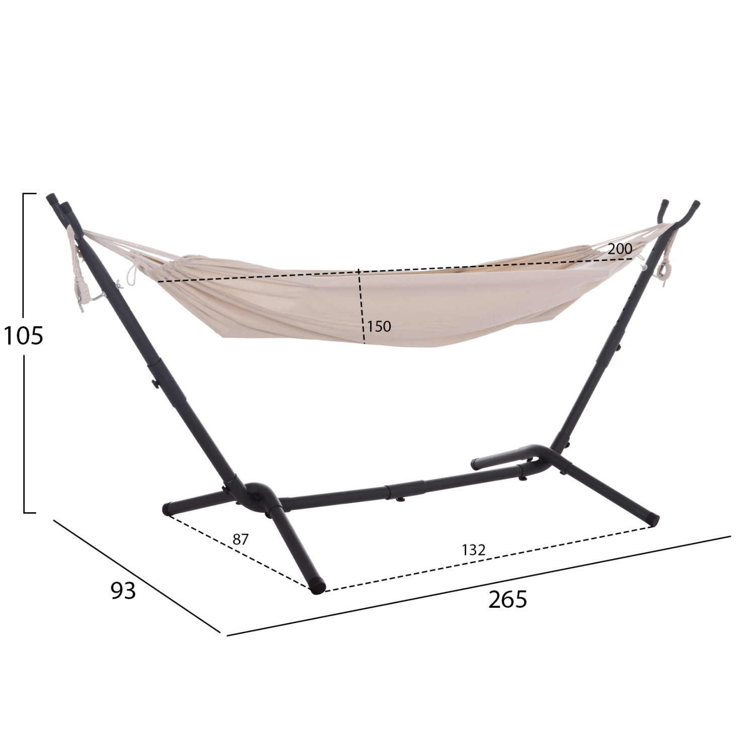 ΑΙΩΡΑ CRAVE HM6304.02 ΑΝΘΡΑΚΙ ΜΕΤΑΛΛΙΚΟΣ ΣΚΕΛΕΤΟΣ--ΜΠΕΖ ΥΦΑΣΜΑ 265x93x105Υεκ 2
