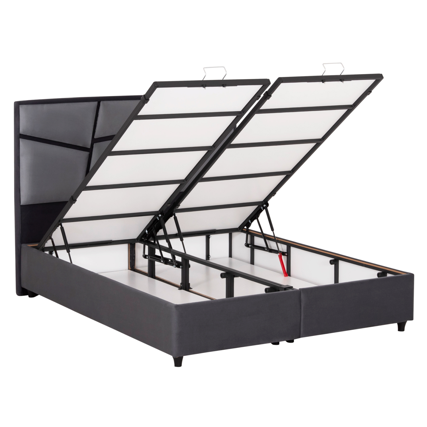 ΚΡEΒΑΤΙ ΜΕ ΑΠΟΘΗΚΕΥΤΙΚΟ ΧΩΡΟ IRIDA HM718 ΓΚΡΙ ΒΕΛΟΥΔΟ ΓΙΑ ΣΤΡΩΜΑ 160x200εκ. 6