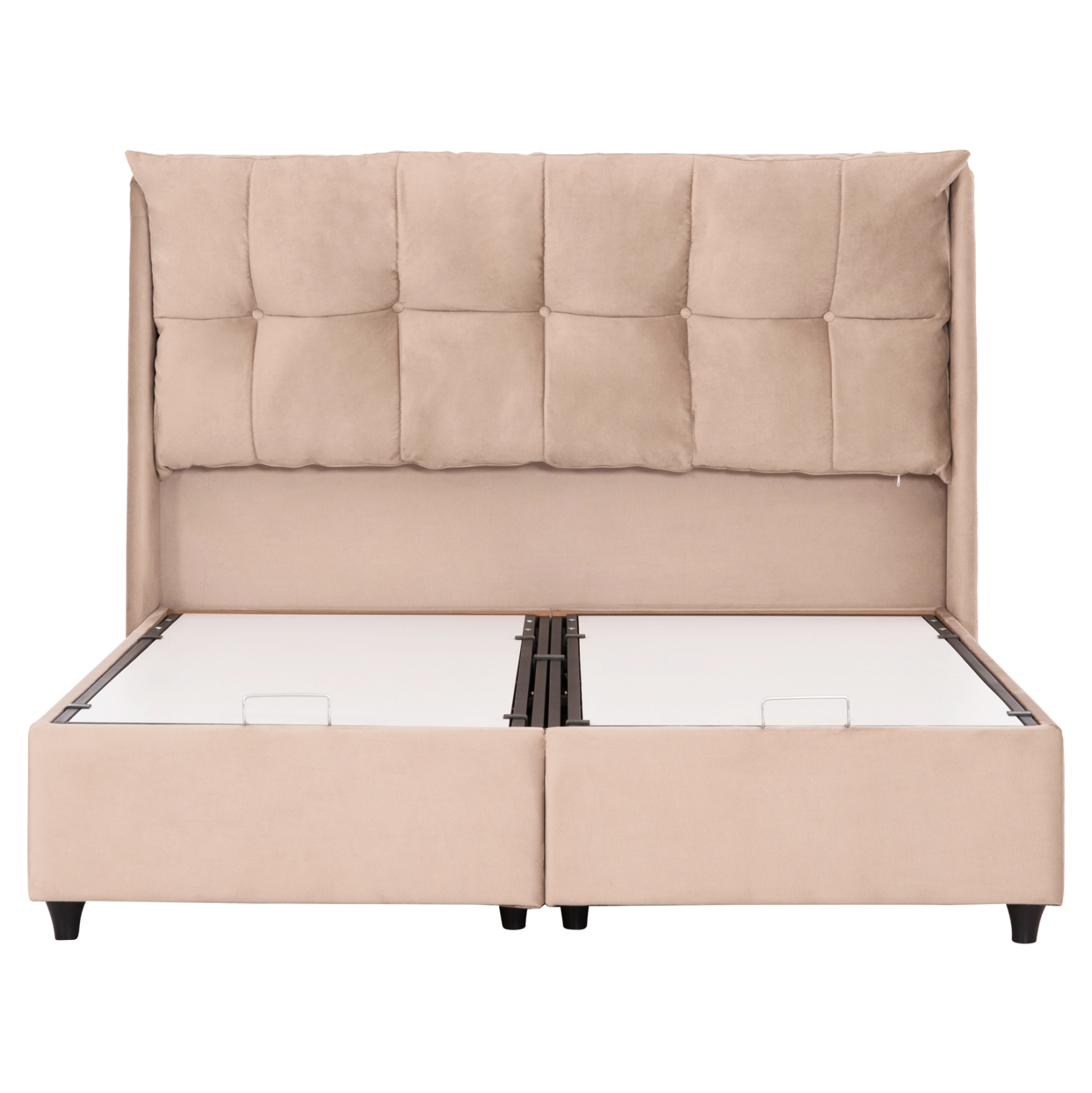 ΚΡEΒΑΤΙ ΜΕ ΑΠΟΘΗΚΕΥΤΙΚΟ ΧΩΡΟ DREAMLET HM716 ΜΠΕΖ ΒΕΛΟΥΔΟ- ΓΙΑ ΣΤΡΩΜΑ 160x200εκ. 4