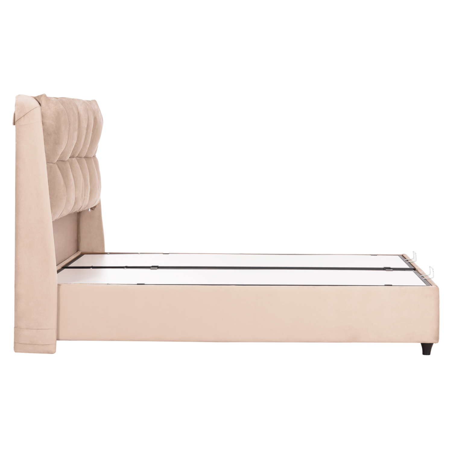 ΚΡEΒΑΤΙ ΜΕ ΑΠΟΘΗΚΕΥΤΙΚΟ ΧΩΡΟ DREAMLET HM716 ΜΠΕΖ ΒΕΛΟΥΔΟ- ΓΙΑ ΣΤΡΩΜΑ 160x200εκ. 5