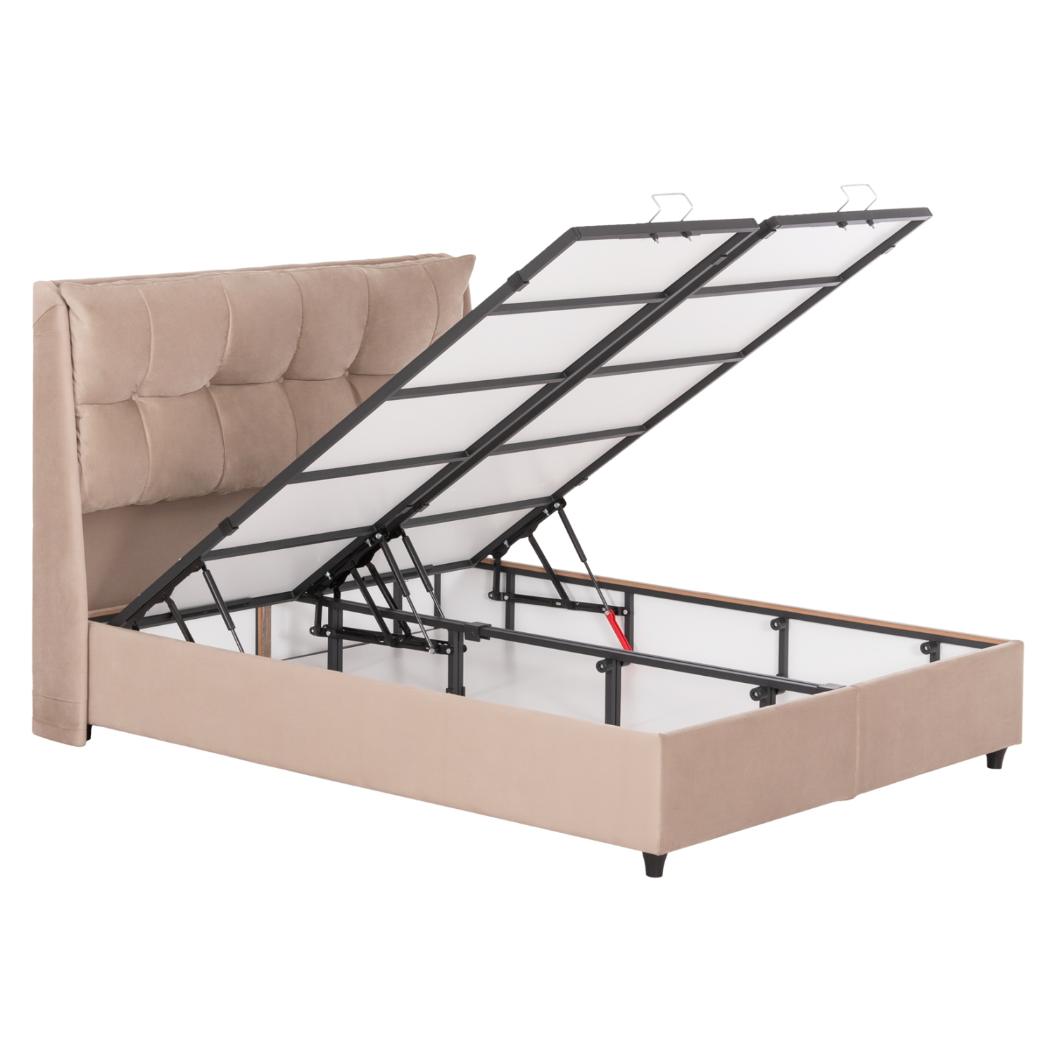 ΚΡEΒΑΤΙ ΜΕ ΑΠΟΘΗΚΕΥΤΙΚΟ ΧΩΡΟ DREAMLET HM716 ΜΠΕΖ ΒΕΛΟΥΔΟ- ΓΙΑ ΣΤΡΩΜΑ 160x200εκ. 6