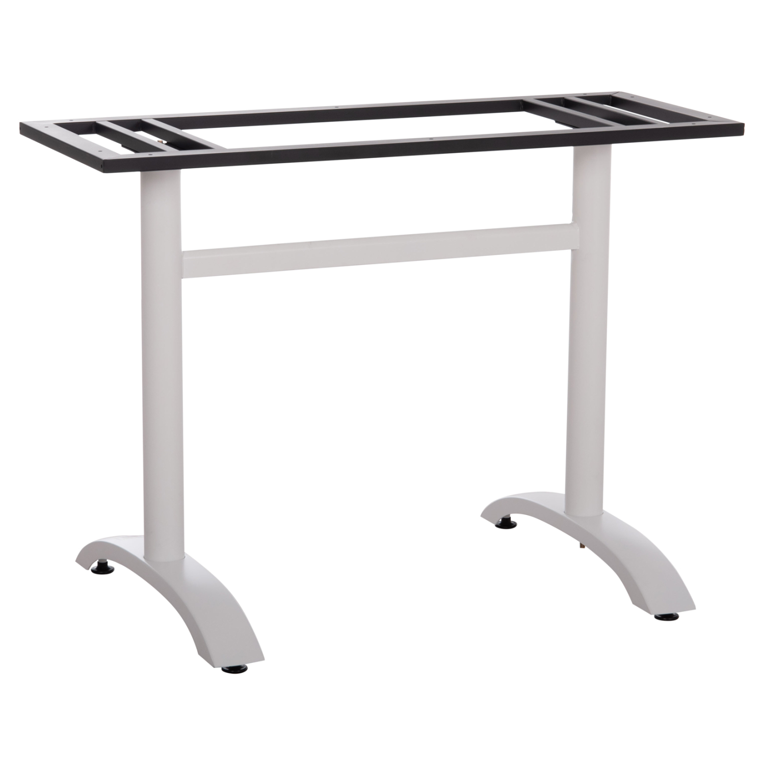 ΒΑΣΗ ΤΡΑΠΕΖΙΟΥ ΑΛΟΥΜΙΝΙΟΥ ΔΙΠΛΗ HM461.12 ΛΕΥΚΗ ΜΕ ΡΕΓΟΥΛΑΤΟΡΟΥΣ 100x60x73Υεκ. 1