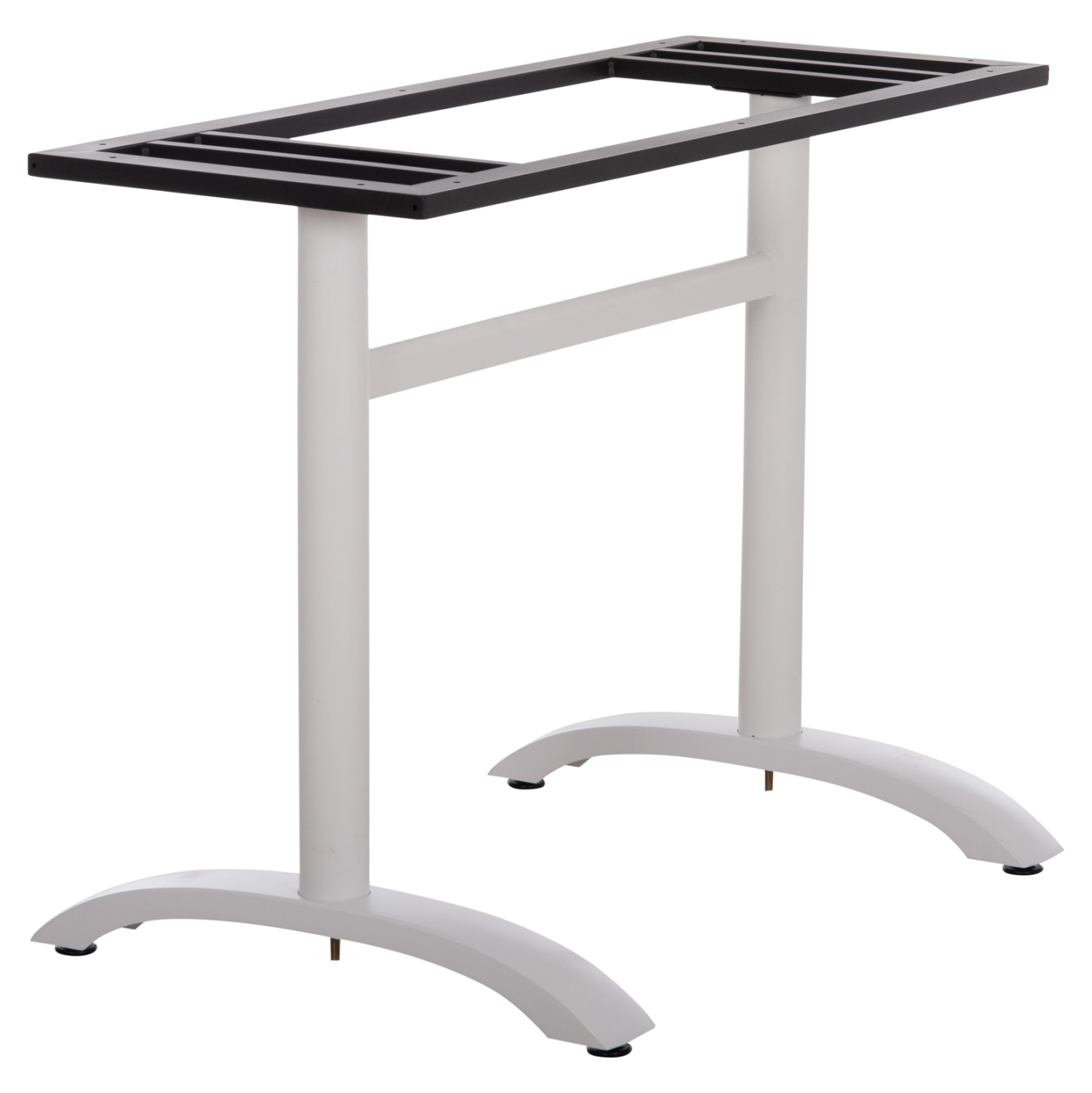 ΒΑΣΗ ΤΡΑΠΕΖΙΟΥ ΑΛΟΥΜΙΝΙΟΥ ΔΙΠΛΗ HM461.12 ΛΕΥΚΗ ΜΕ ΡΕΓΟΥΛΑΤΟΡΟΥΣ 100x60x73Υεκ. 4