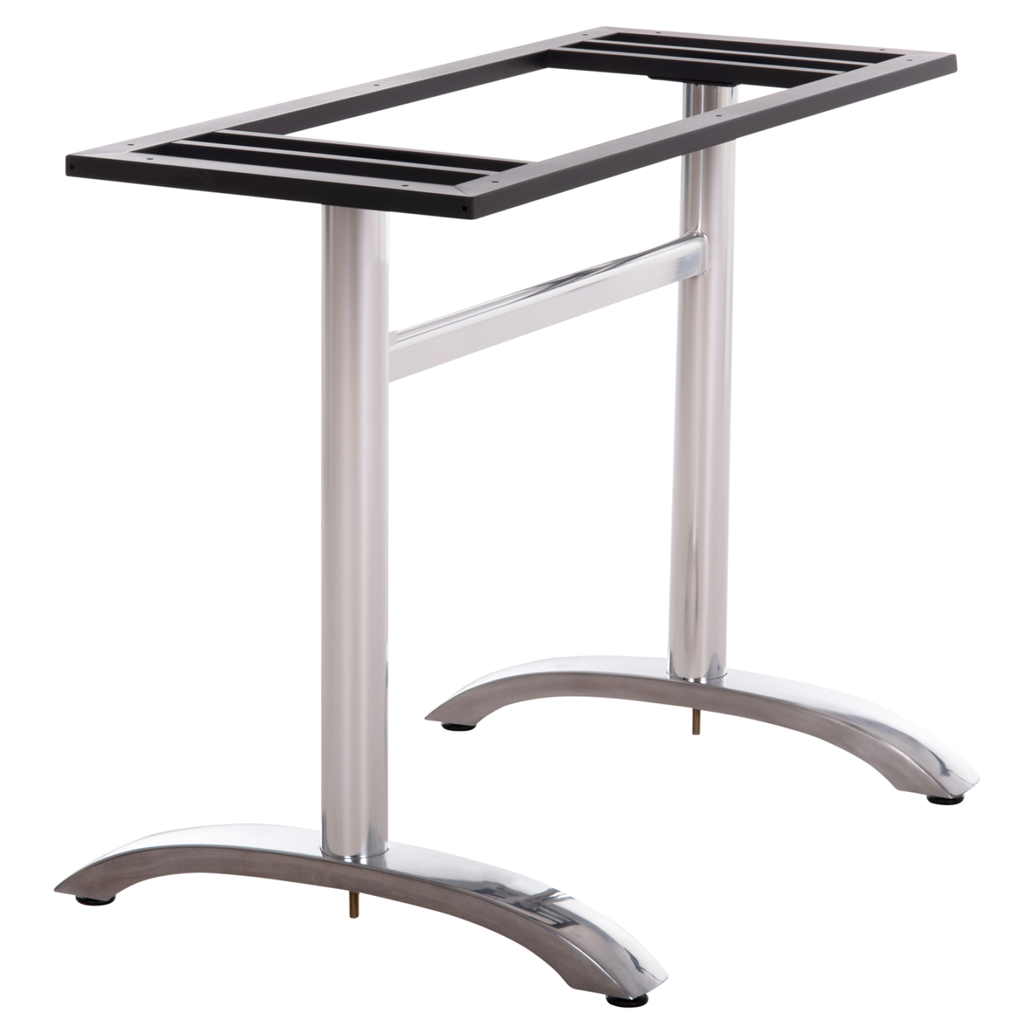 ΒΑΣΗ ΤΡΑΠΕΖΙΟΥ ΑΛΟΥΜΙΝΙΟΥ ΔΙΠΛΗ HM461.13 ΧΡΩΜΙΟΥ ΜΕ ΡΕΓΟΥΛΑΤΟΡΟΥΣ 100x60x73Υεκ. 4