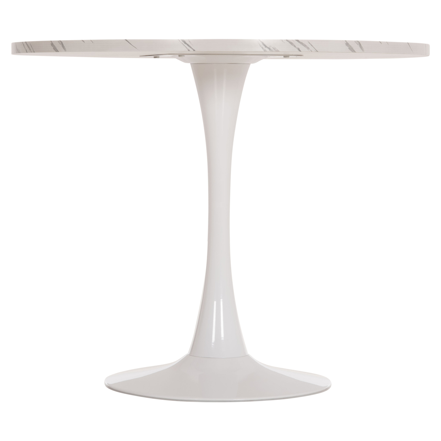 ΤΡΑΠΕΖΙ ΤΡΑΠΕΖΑΡΙΑΣ ROLLO HM9421.11 ΣΤΡΟΓΓΥΛΟ WHITE MARBLE Φ90x74Υεκ. 3