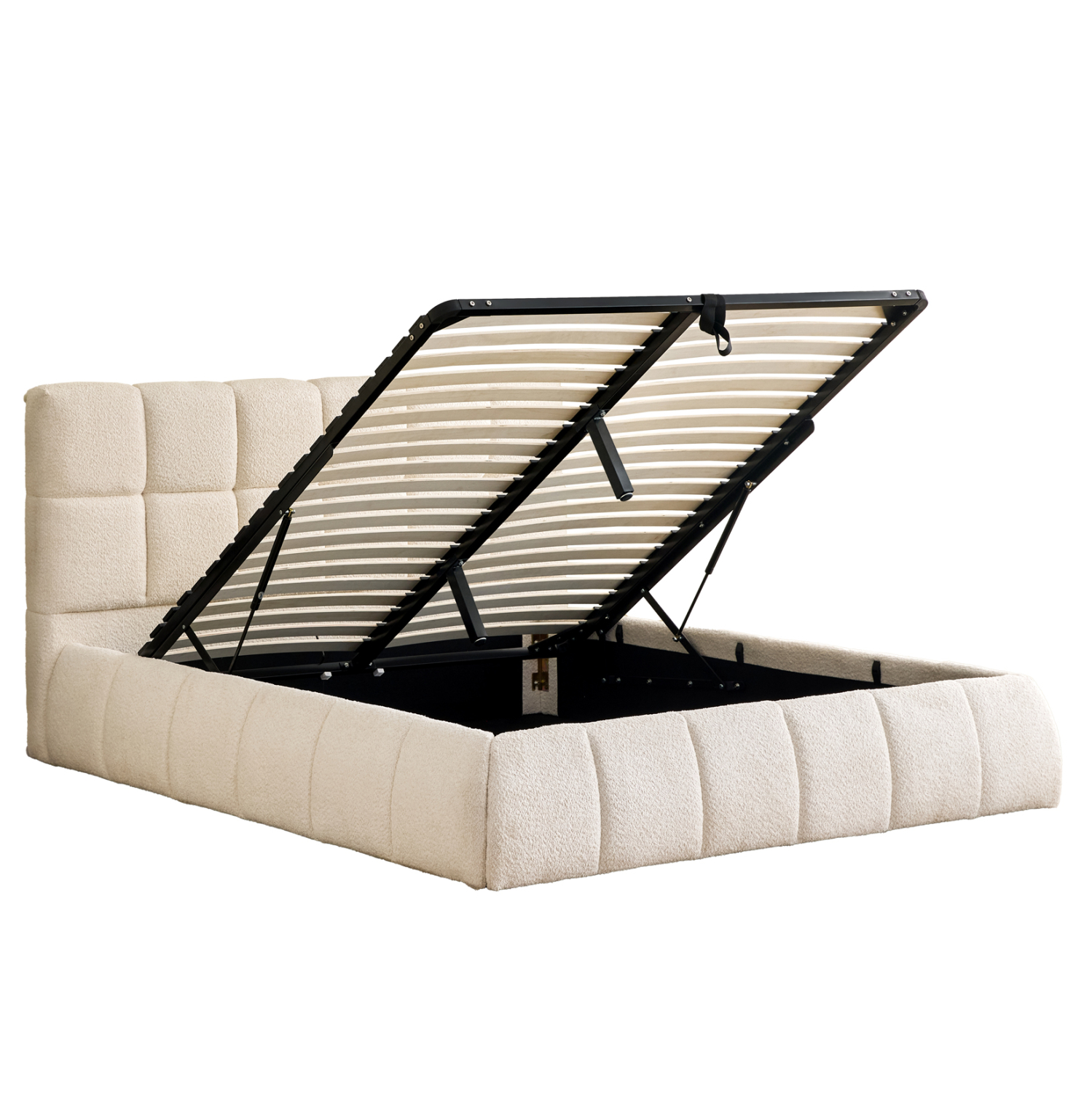 ΚΡΕΒΑΤΙ ΔΙΠΛΟ EDDY HM731.03 ΜΠΕΖ ΜΠΟΥΚΛΕ &amp; ΑΠΟΘΗΚΕΥΤΙΚΟΣ ΧΩΡΟΣ ΓΙΑ  ΣΤΡΩΜΑ 160x200εκ 6