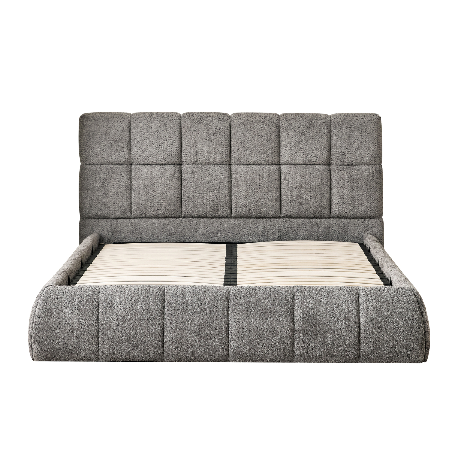 ΚΡΕΒΑΤΙ ΔΙΠΛΟ EDDY HM731.01 ΓΚΡΙ ΜΠΟΥΚΛΕ &amp; ΑΠΟΘΗΚΕΥΤΙΚΟΣ ΧΩΡΟΣ ΓΙΑ ΣΤΡΩΜΑ 160x200εκ 4