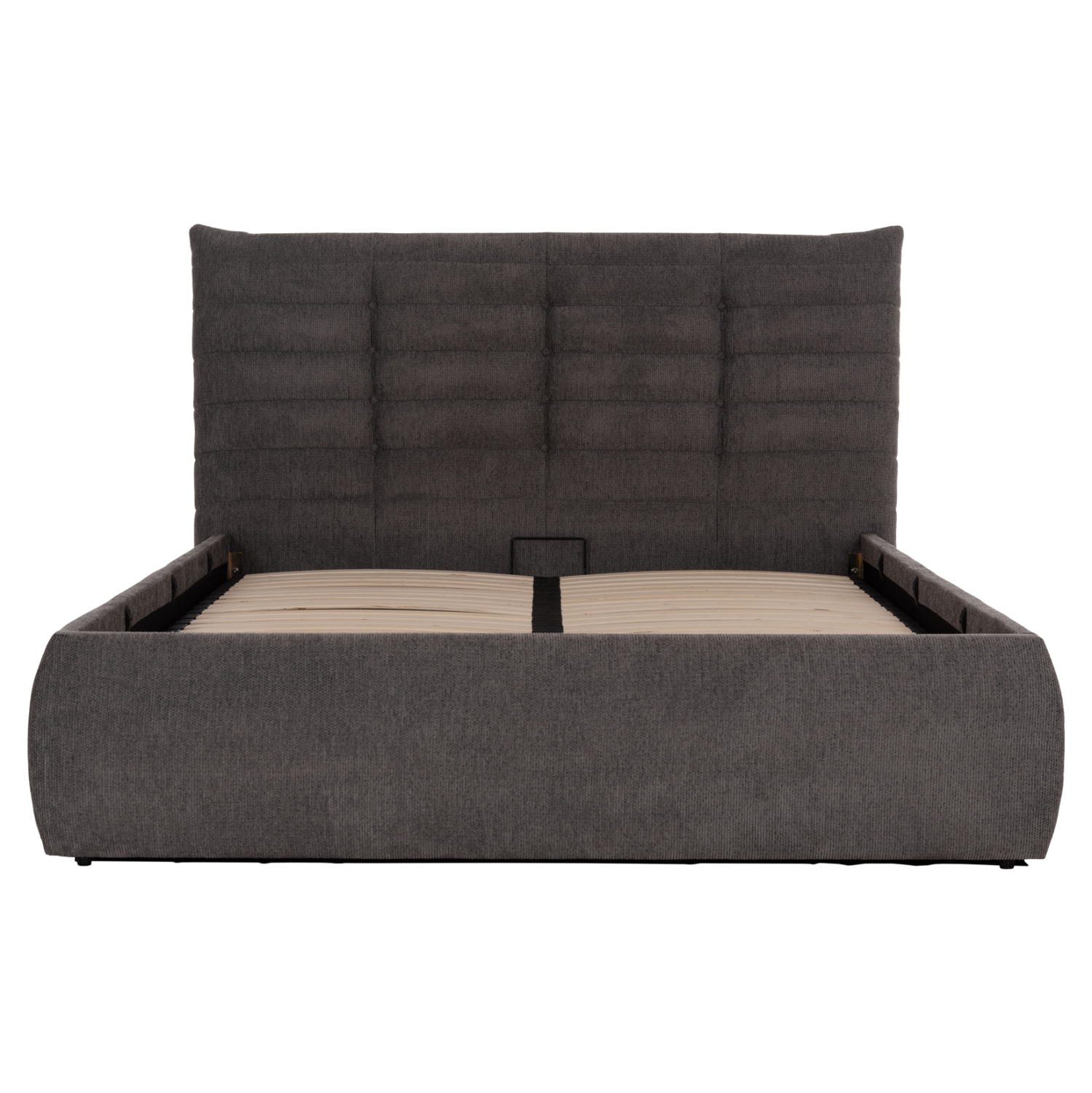 ΚΡΕΒΑΤΙ ΔΙΠΛΟ SANDRA HM732.01 ΓΚΡΙ ΥΦΑΣΜΑ &amp; ΑΠΟΘΗΚΕΥΤΙΚΟΣ ΧΩΡΟΣ ΓΙΑ ΣΤΡΩΜΑ 160x200εκ 4