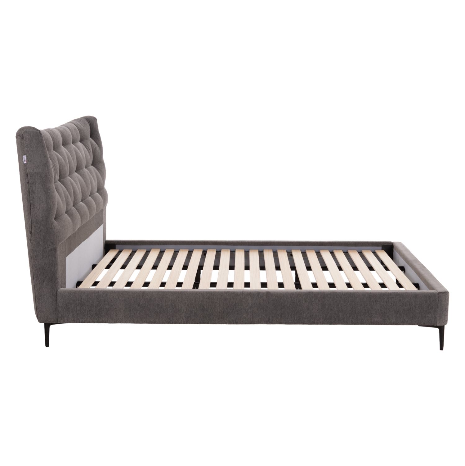 ΚΡΕΒΑΤΙ ΔΙΠΛΟ JILL HM737.01 ΥΦΑΣΜΑ ΣΕ ΓΚΡΙ--ΓΙΑ ΣΤΡΩΜΑ 160x200εκ. 4