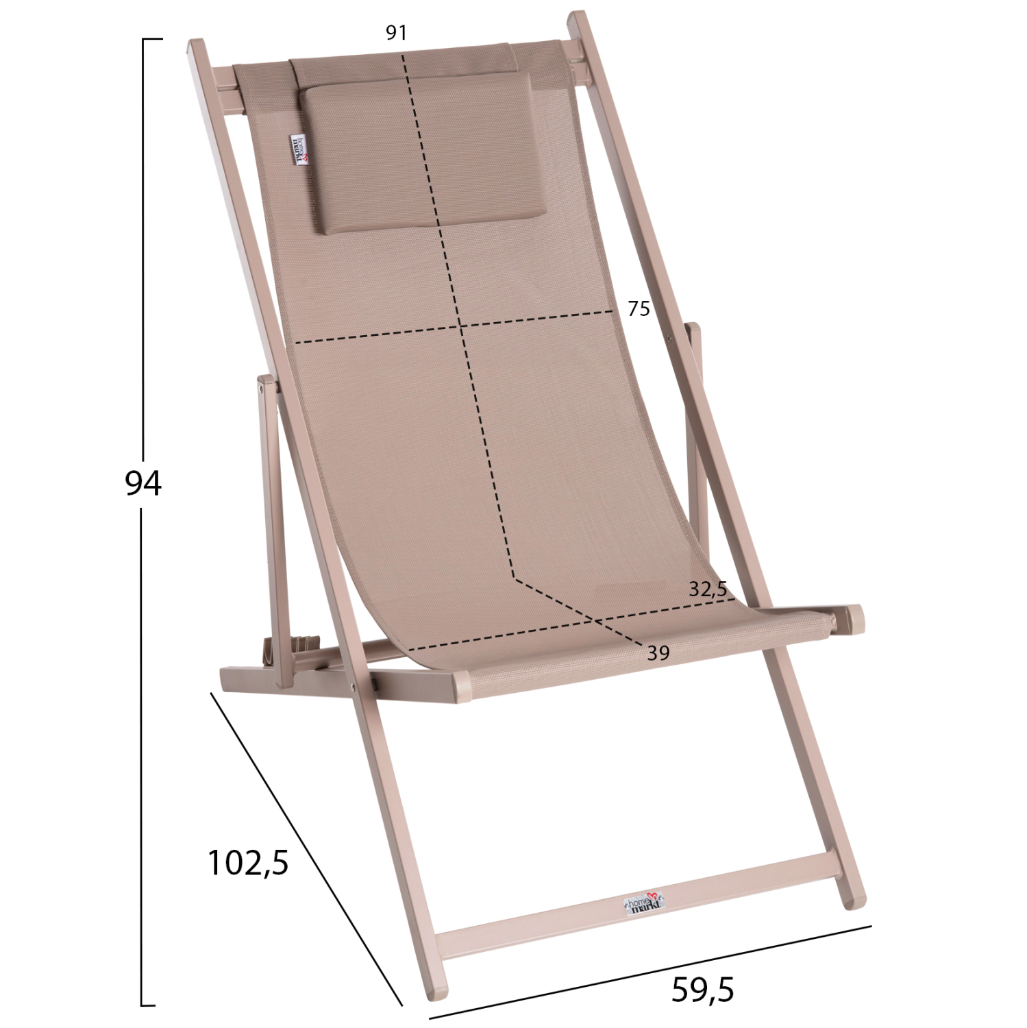 ΣΕΖΛΟΝΓΚ ΕΠΑΓΓΕΛΜΑΤΙΚΗ KEA HM5076.03 ΑΛΟΥΜΙΝΙΟ &amp; TEXTILENE ΣΑΜΠΑΝΙ 59,5x102,5x94Υεκ 2