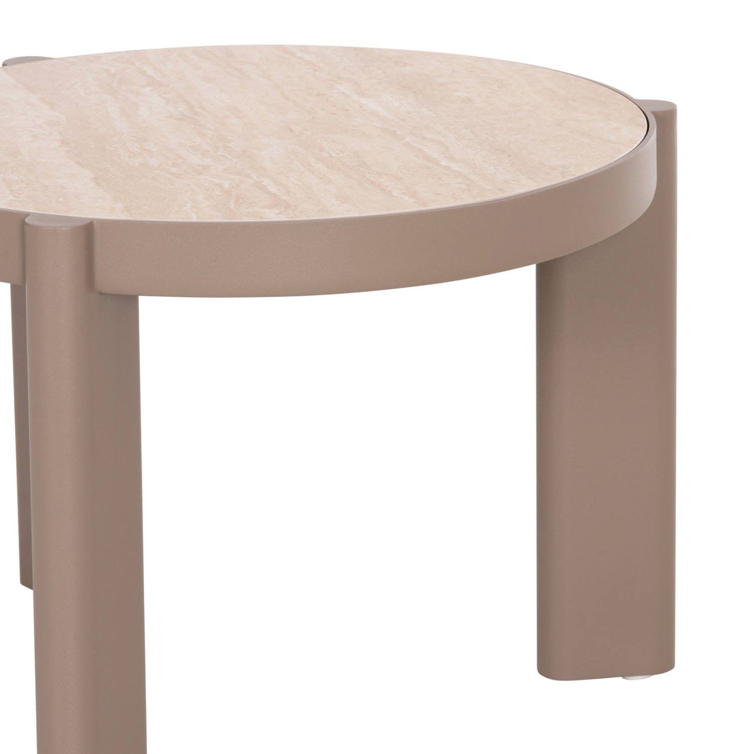 ΤΡΑΠΕΖΙ ΜΕΣΗΣ ΣΤΡΟΓΓΥΛΟ ABSOLUTION SM6466.02 ΑΛΟΥΜIΝΙΟ-SINTERED STONE ΜΠΕΖ Φ61x45Υεκ 6