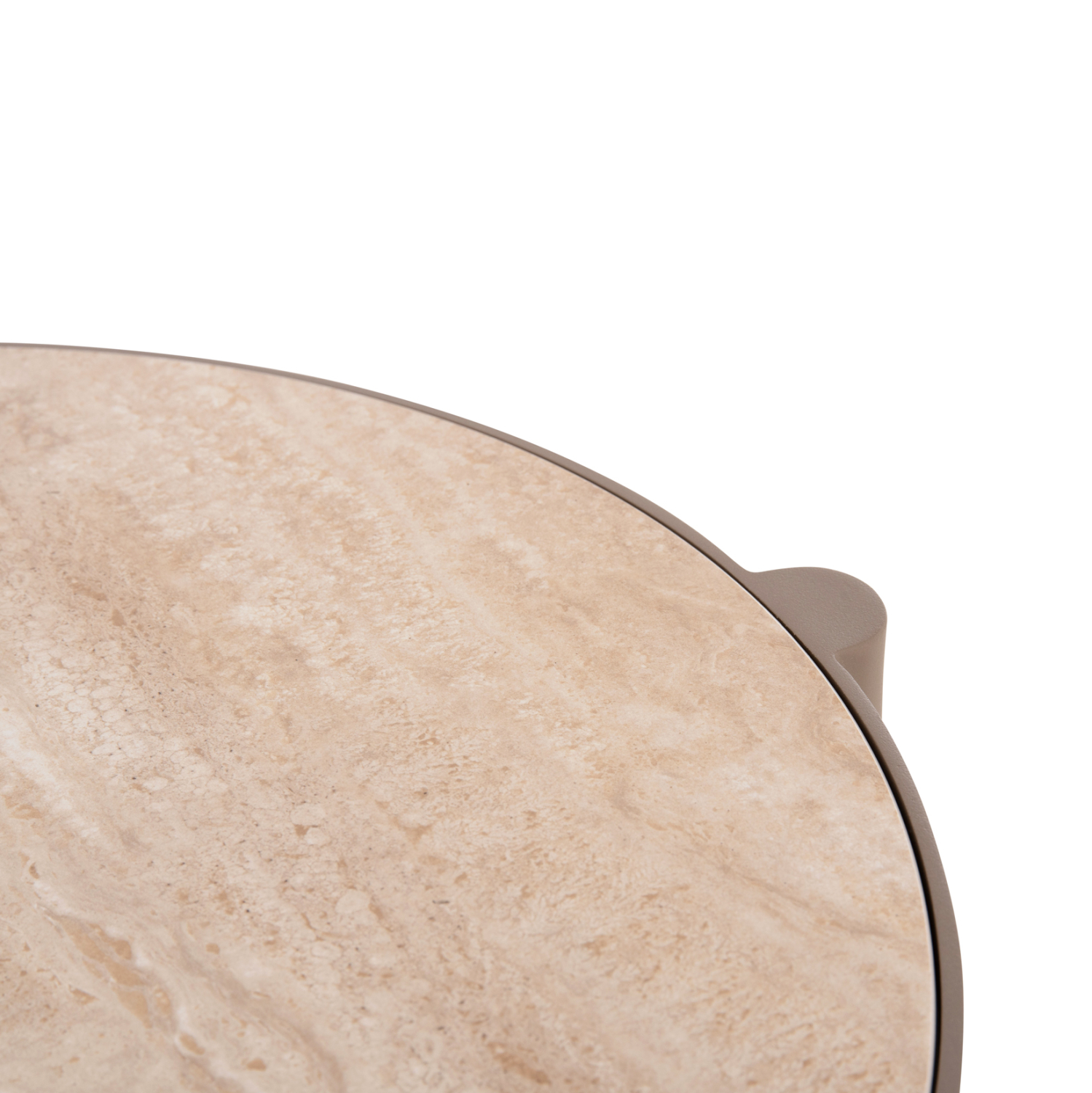 ΤΡΑΠΕΖΙ ΜΕΣΗΣ ΣΤΡΟΓΓΥΛΟ ABSOLUTION SM6466.02 ΑΛΟΥΜIΝΙΟ-SINTERED STONE ΜΠΕΖ Φ61x45Υεκ 7