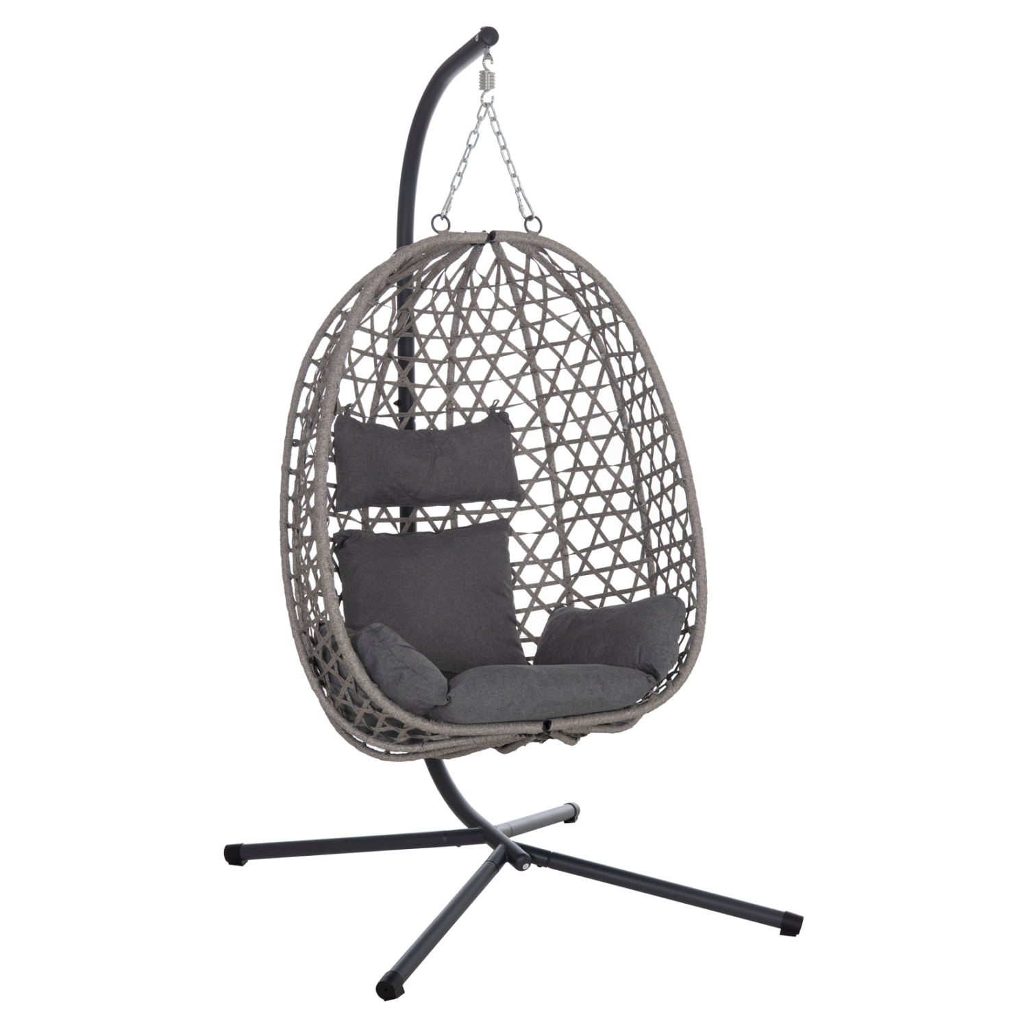 ΚΡΕΜΑΣΤΗ ΦΩΛΙΑ NESTA HM6468.01 ΓΚΡΙ ΜΕΤΑΛΛΟ &amp; P.E.RATTAN 100x100x190Υεκ. 1
