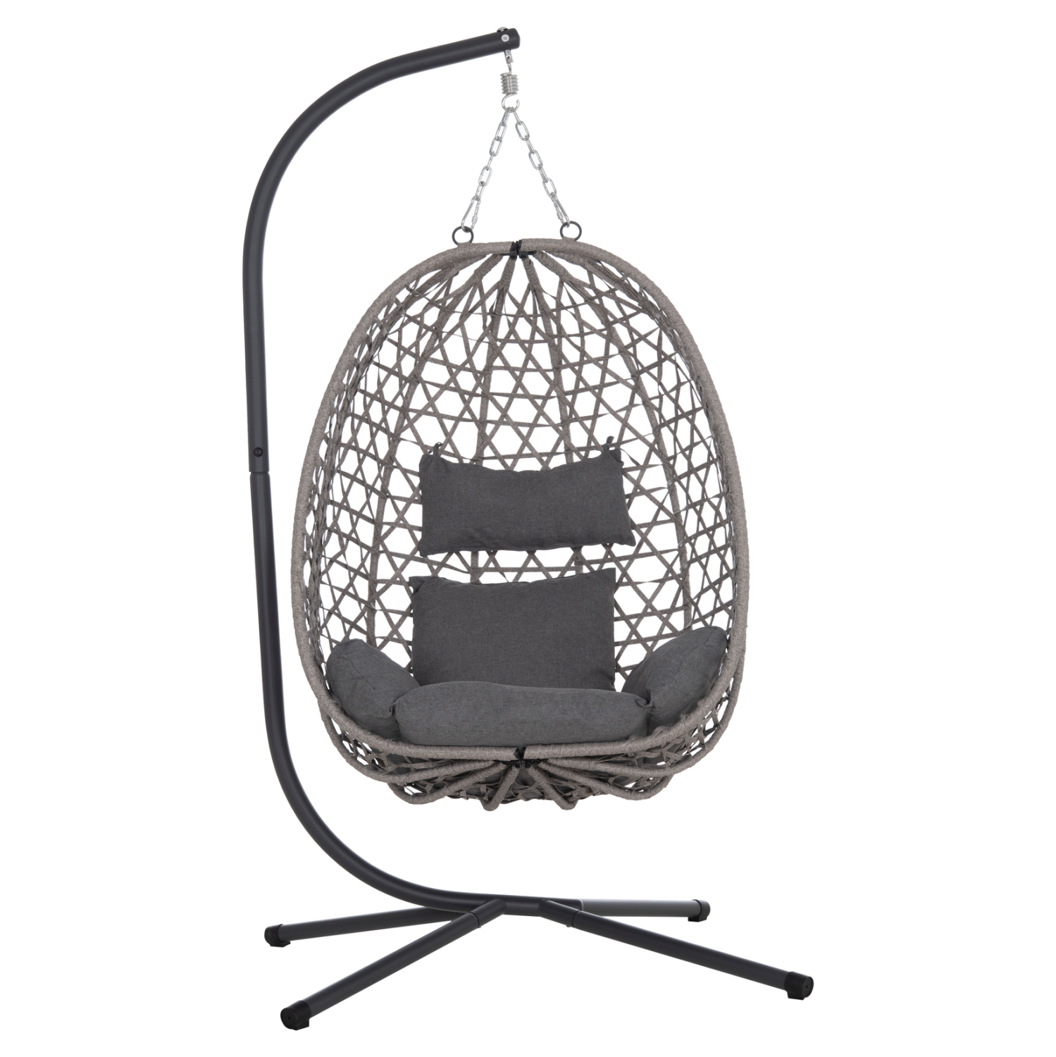 ΚΡΕΜΑΣΤΗ ΦΩΛΙΑ NESTA HM6468.01 ΓΚΡΙ ΜΕΤΑΛΛΟ &amp; P.E.RATTAN 100x100x190Υεκ. 3
