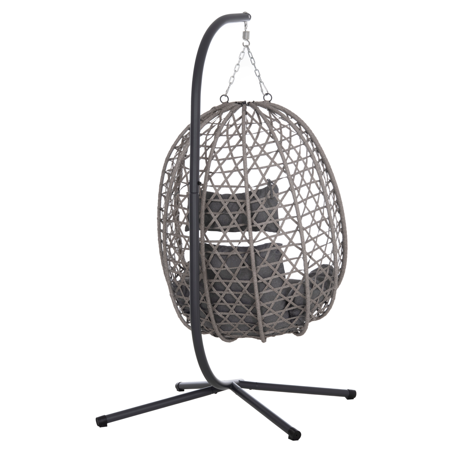ΚΡΕΜΑΣΤΗ ΦΩΛΙΑ NESTA HM6468.01 ΓΚΡΙ ΜΕΤΑΛΛΟ &amp; P.E.RATTAN 100x100x190Υεκ. 4
