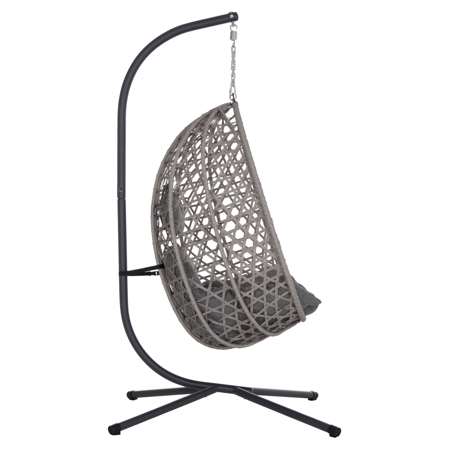 ΚΡΕΜΑΣΤΗ ΦΩΛΙΑ NESTA HM6468.01 ΓΚΡΙ ΜΕΤΑΛΛΟ &amp; P.E.RATTAN 100x100x190Υεκ. 5