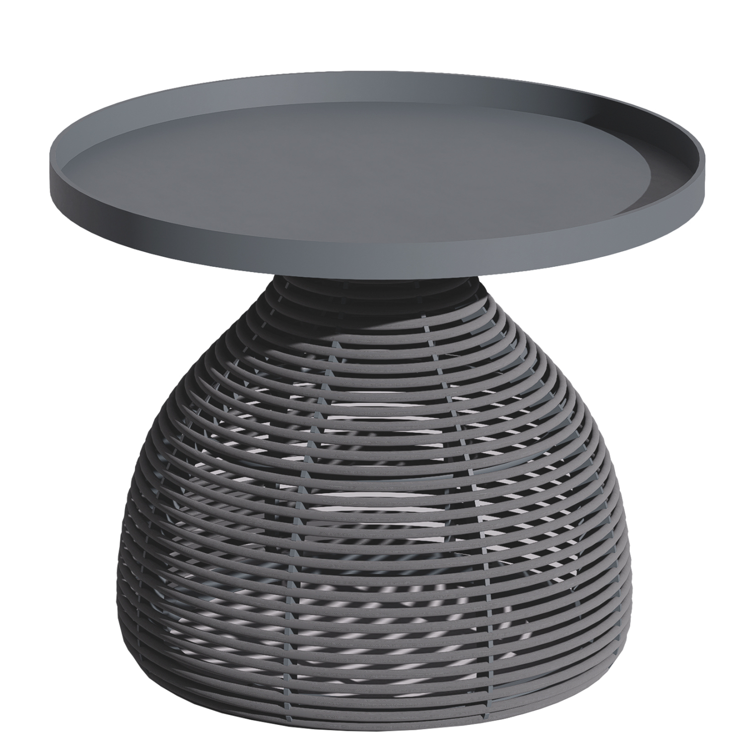 ΒΟΗΘΗΤΙΚΟ ΤΡΑΠΕΖΑΚΙ ΣΤΡΟΓΓΥΛΟ DRISCOLL HM6477.01 ΓΚΡΙ ΑΛΟΥΜΙΝΙΟ &amp; ΣΧΟΙΝΙ Φ55x45Υεκ. 1