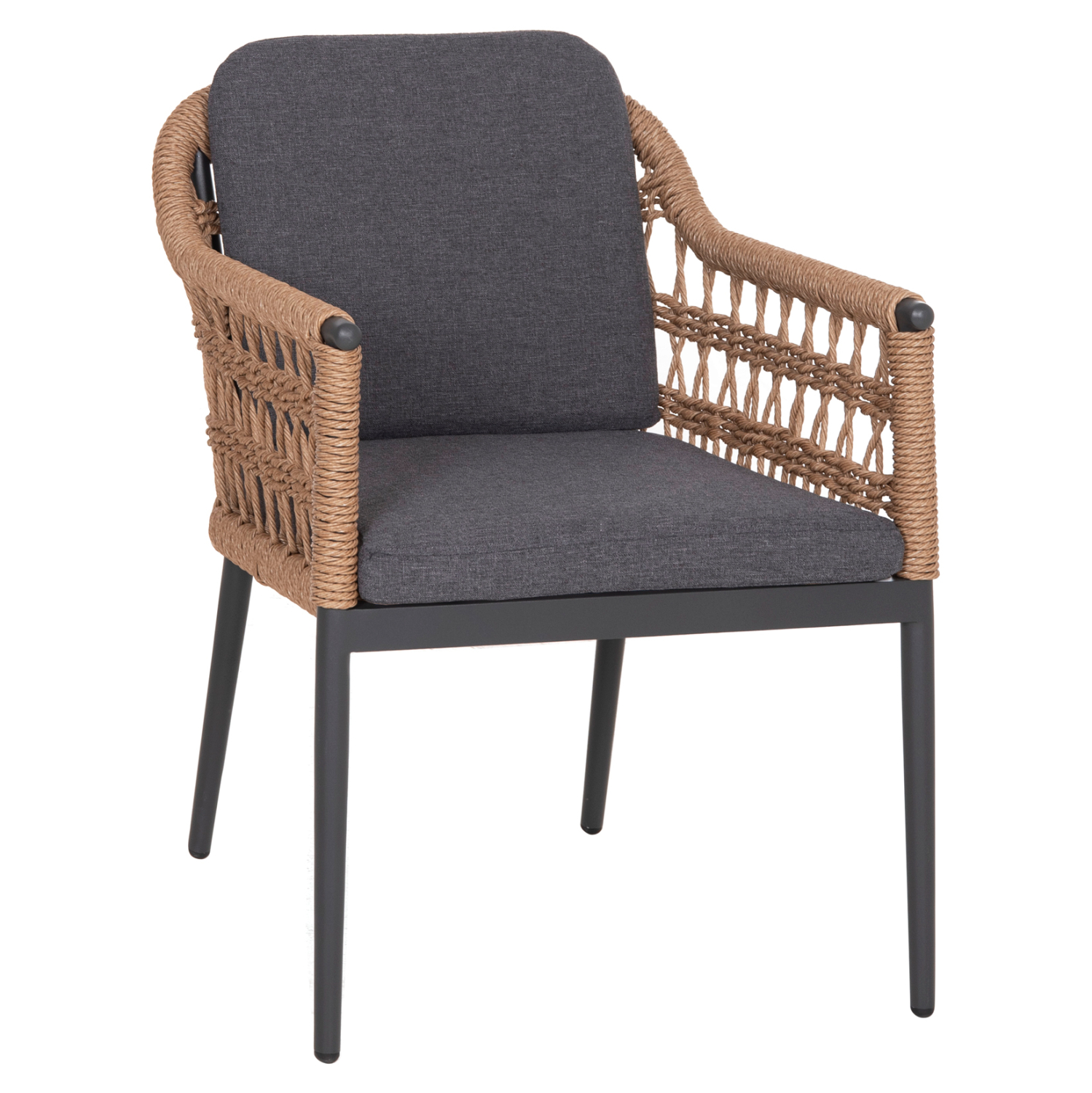 ΠΟΛΥΘΡΟΝΑ BOXER HM6556.01 ΑΛΟΥΜΙΝΙΟ &amp; OLEFIN ΓΚΡΙ-TWIST WICKER 58x60x80Yεκ 1