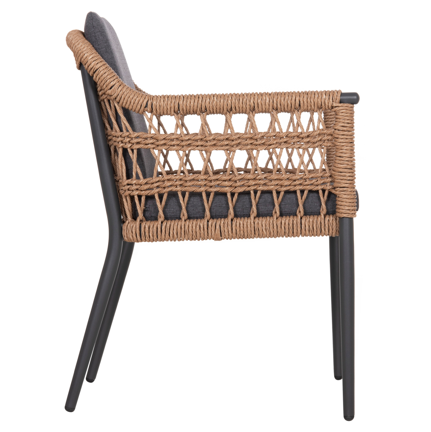 ΠΟΛΥΘΡΟΝΑ BOXER HM6556.01 ΑΛΟΥΜΙΝΙΟ &amp; OLEFIN ΓΚΡΙ-TWIST WICKER 58x60x80Yεκ 4