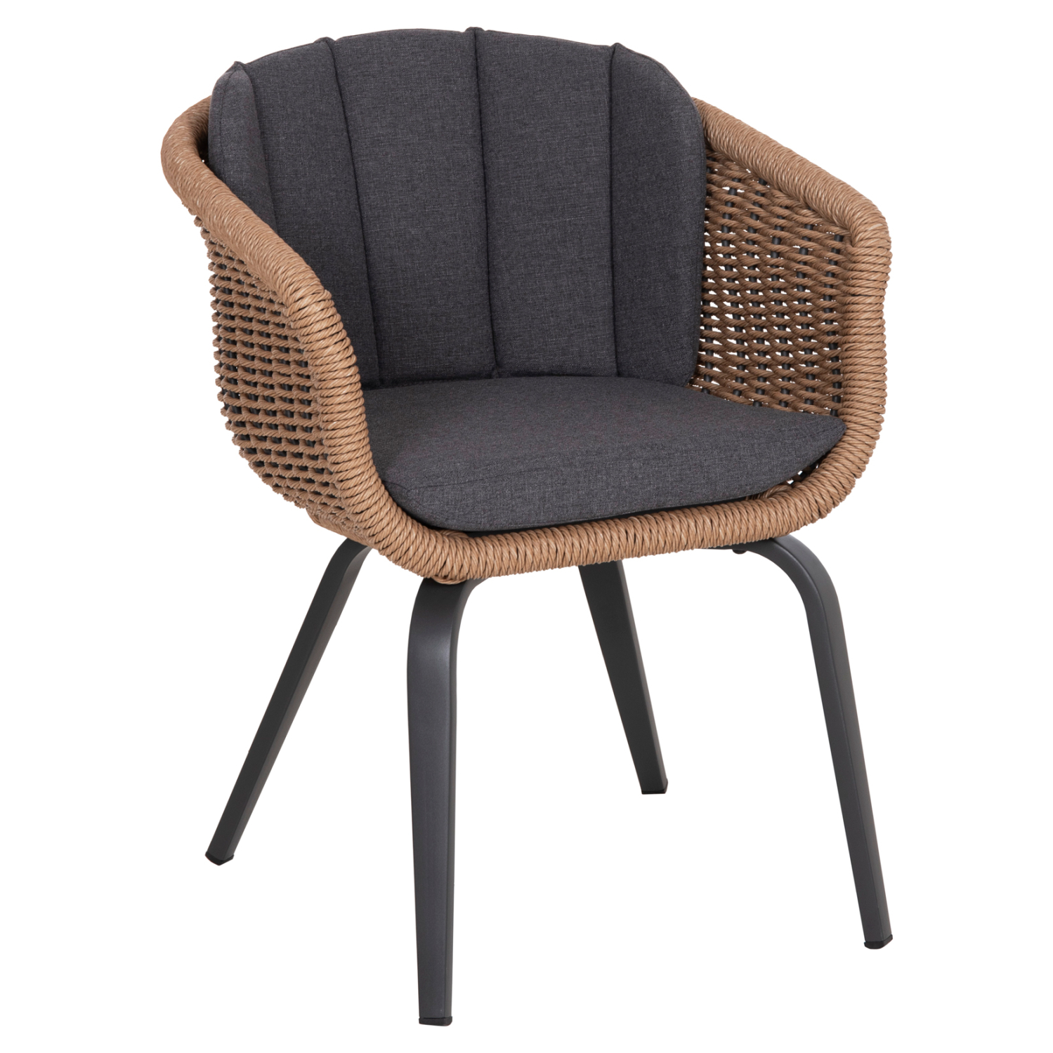 ΠΟΛΥΘΡΟΝΑ VICTUS HM6559.01 ΑΛΟΥΜΙΝΙΟ &amp; OLEFIN ΓΚΡΙ-TWIST WICKER 60x62x76Yεκ 1
