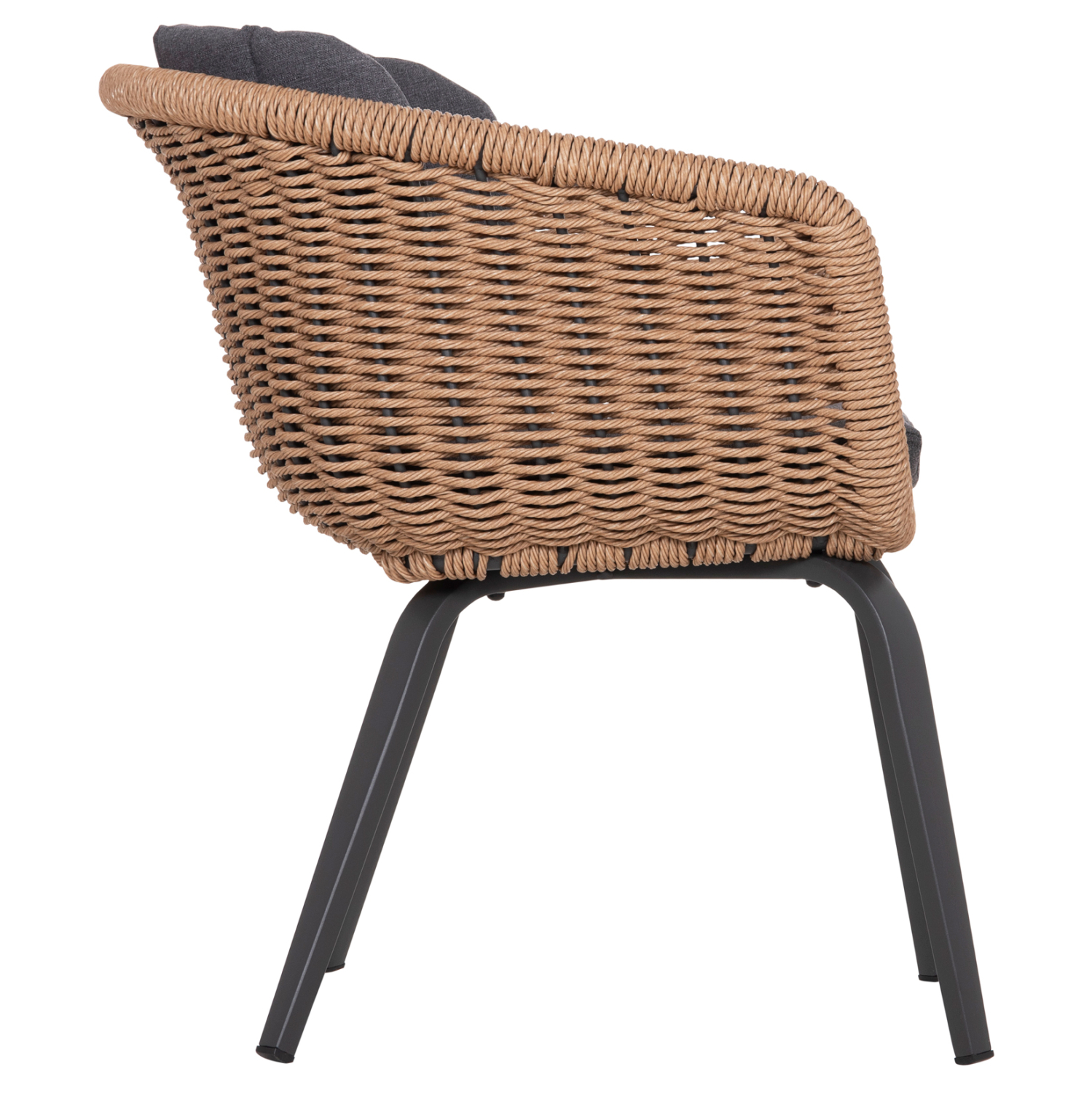 ΠΟΛΥΘΡΟΝΑ VICTUS HM6559.01 ΑΛΟΥΜΙΝΙΟ &amp; OLEFIN ΓΚΡΙ-TWIST WICKER 60x62x76Yεκ 4