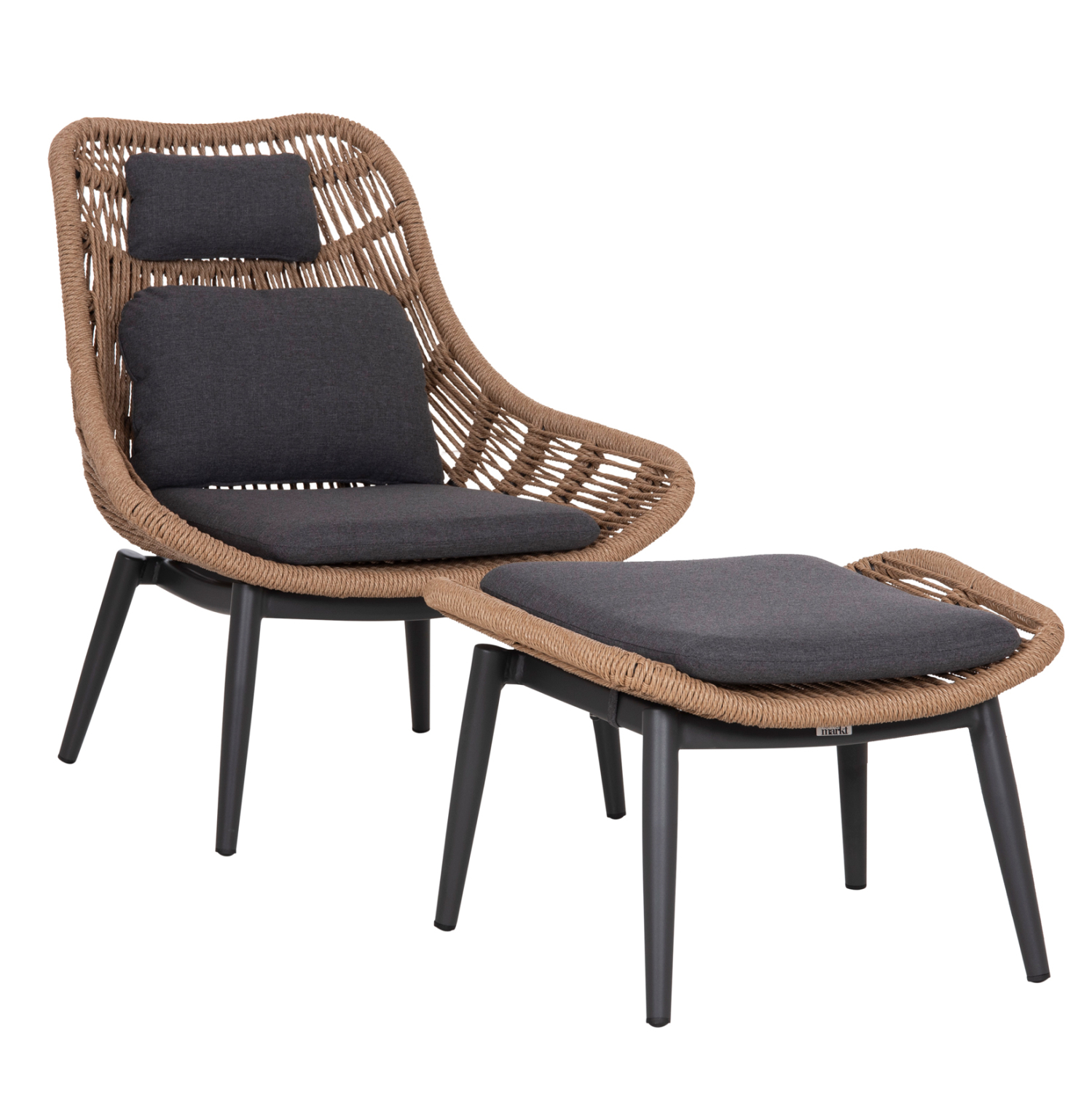 ΠΟΛΥΘΡΟΝΑ LOUNGE ΜΕ ΥΠΟΠΟΔΙΟ REMVAZZO HM6561.01 ΑΛΟΥΜΙΝΙΟ ΓΚΡΙ--WICKER 90x85x96Υεκ 1