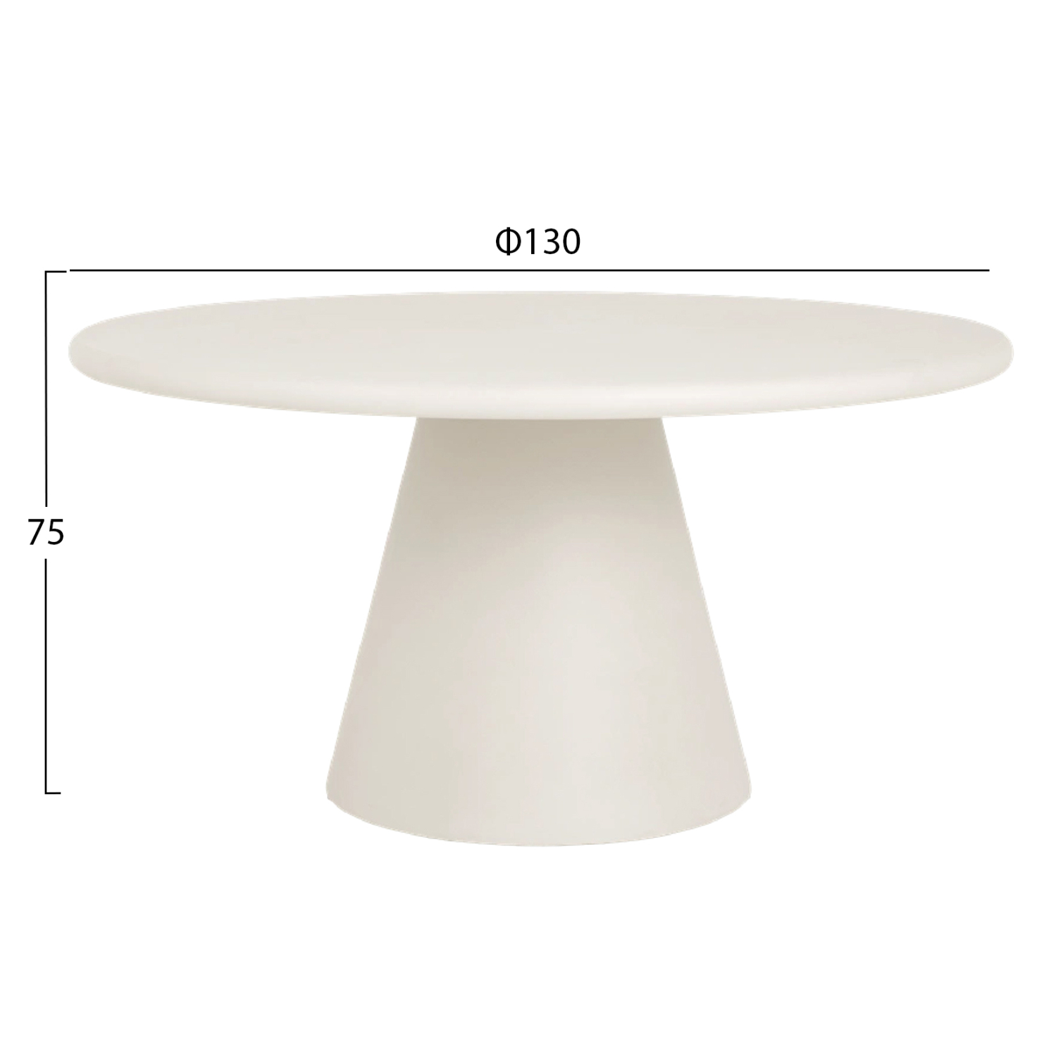 ΤΡΑΠΕΖΙ ΤΡΑΠΕΖΑΡΙΑΣ ΣΤΡΟΓΓΥΛΟ RAIKO HM6573.02 ΜΠΕΖ FIBER CEMENT Φ130x75Υεκ 2