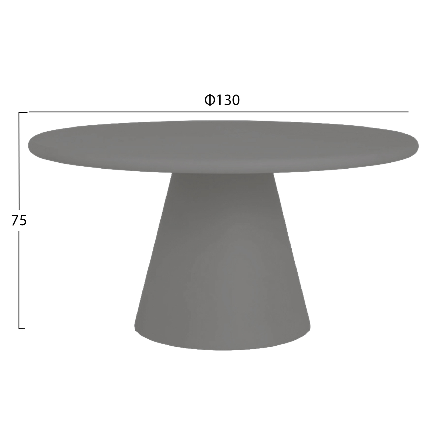 ΤΡΑΠΕΖΙ ΤΡΑΠΕΖΑΡΙΑΣ ΣΤΡΟΓΓΥΛΟ RAIKO HM6573.01 ΓΚΡΙ FIBER CEMENT Φ130x75Υεκ 2