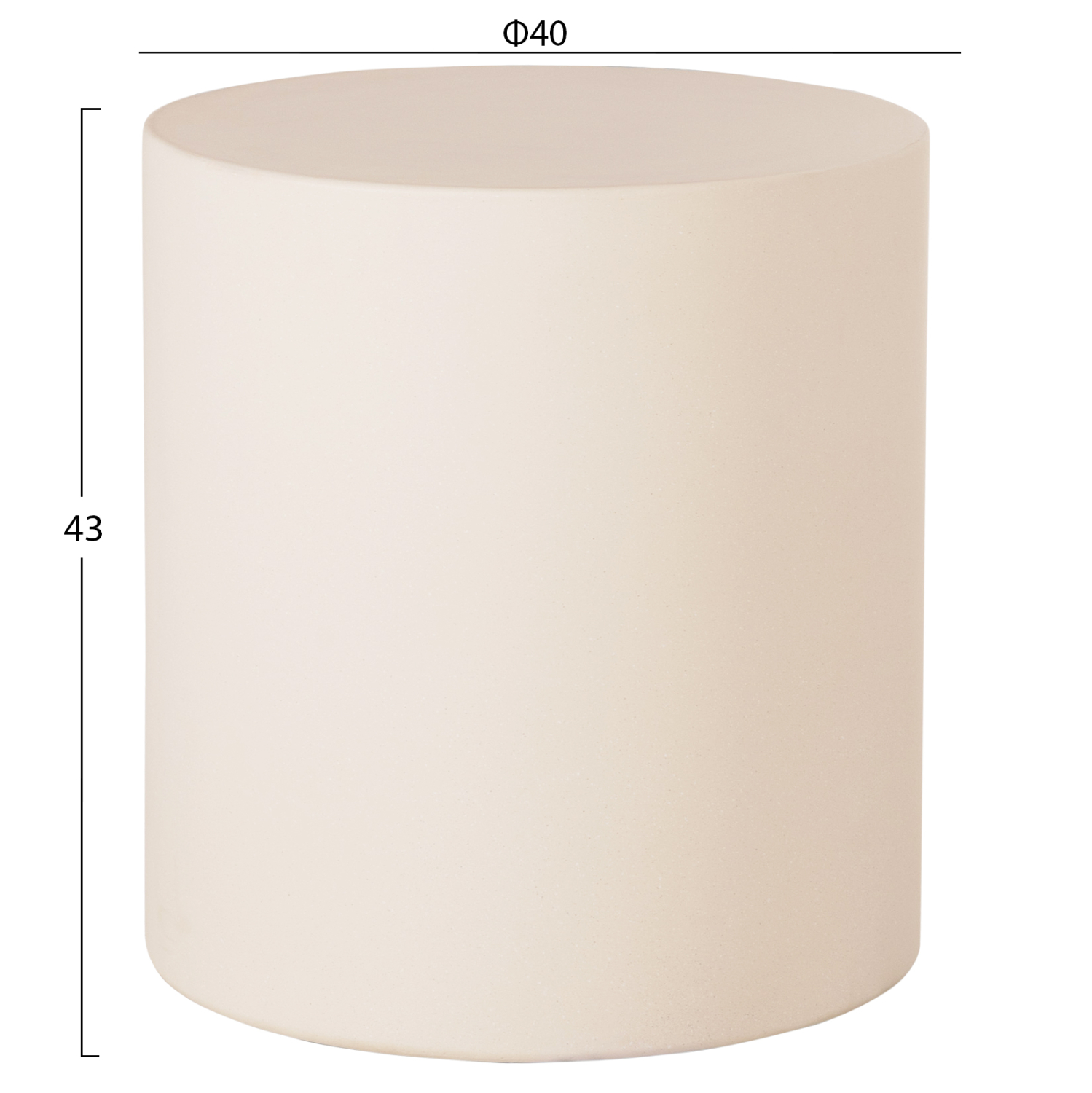 ΤΡΑΠΕΖΙ ΒΟΗΘΗΤΙΚΟ FIBER CEMENT ΣΤΡΟΓΓΥΛΟ KYOKO HM6592.02 ΜΠΕΖ Φ40x43Υεκ. 2
