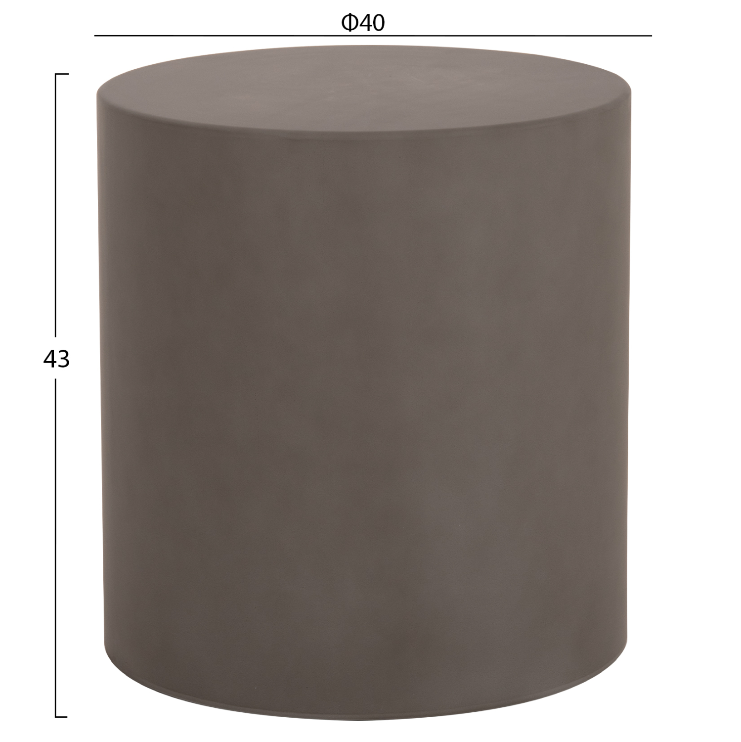 ΤΡΑΠΕΖΙ ΒΟΗΘΗΤΙΚΟ FIBER CEMENT ΣΤΡΟΓΓΥΛΟ KYOKO HM6592.01 ΓΚΡΙ Φ40x43Υεκ. 2