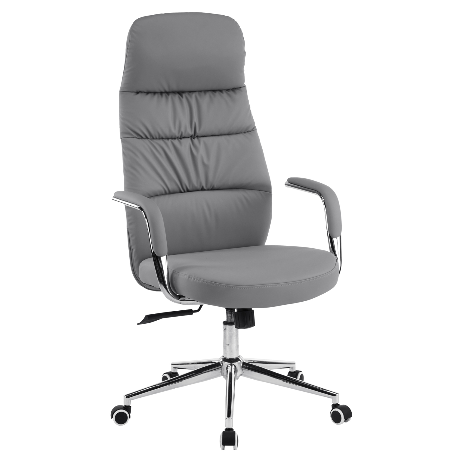 ΚΑΡΕΚΛΑ ΓΡΑΦΕΙΟΥ TEETER HM18355.10 ΓΚΡΙ PU ΔΕΡΜΑ--ΒΑΣΗ ΧΡΩΜΙΟΥ 67x66x121Υεκ 1