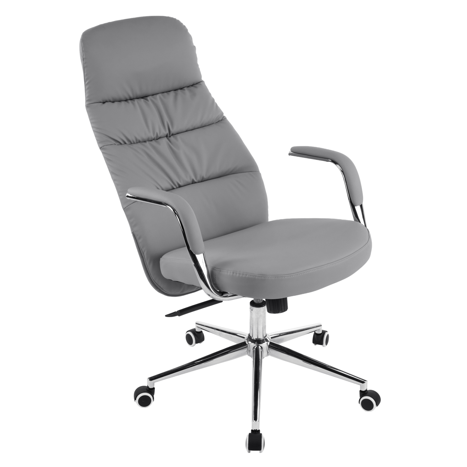 ΚΑΡΕΚΛΑ ΓΡΑΦΕΙΟΥ TEETER HM18355.10 ΓΚΡΙ PU ΔΕΡΜΑ--ΒΑΣΗ ΧΡΩΜΙΟΥ 67x66x121Υεκ 7